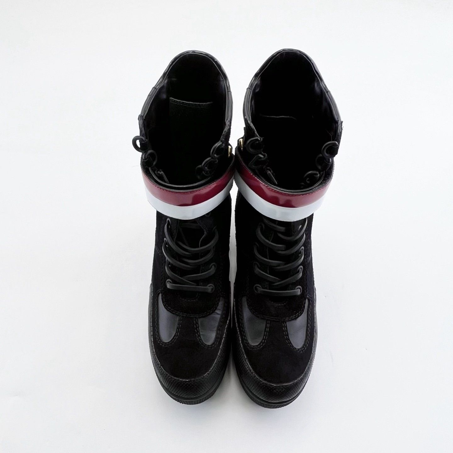Louis Vuitton LV Black Leather Round Toe Platform Desert Boots Size US 7.5 / IT 37.5 - 2 Thumbnail