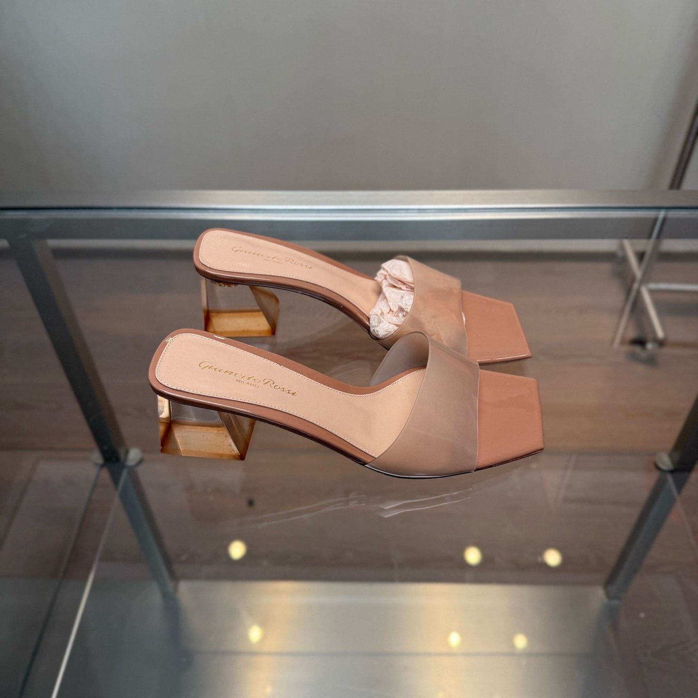 Gianvito Rossi Gianvito Rossi PVC Transparent Block Heel Sandals Size US 6 / IT 36 - 5 Thumbnail