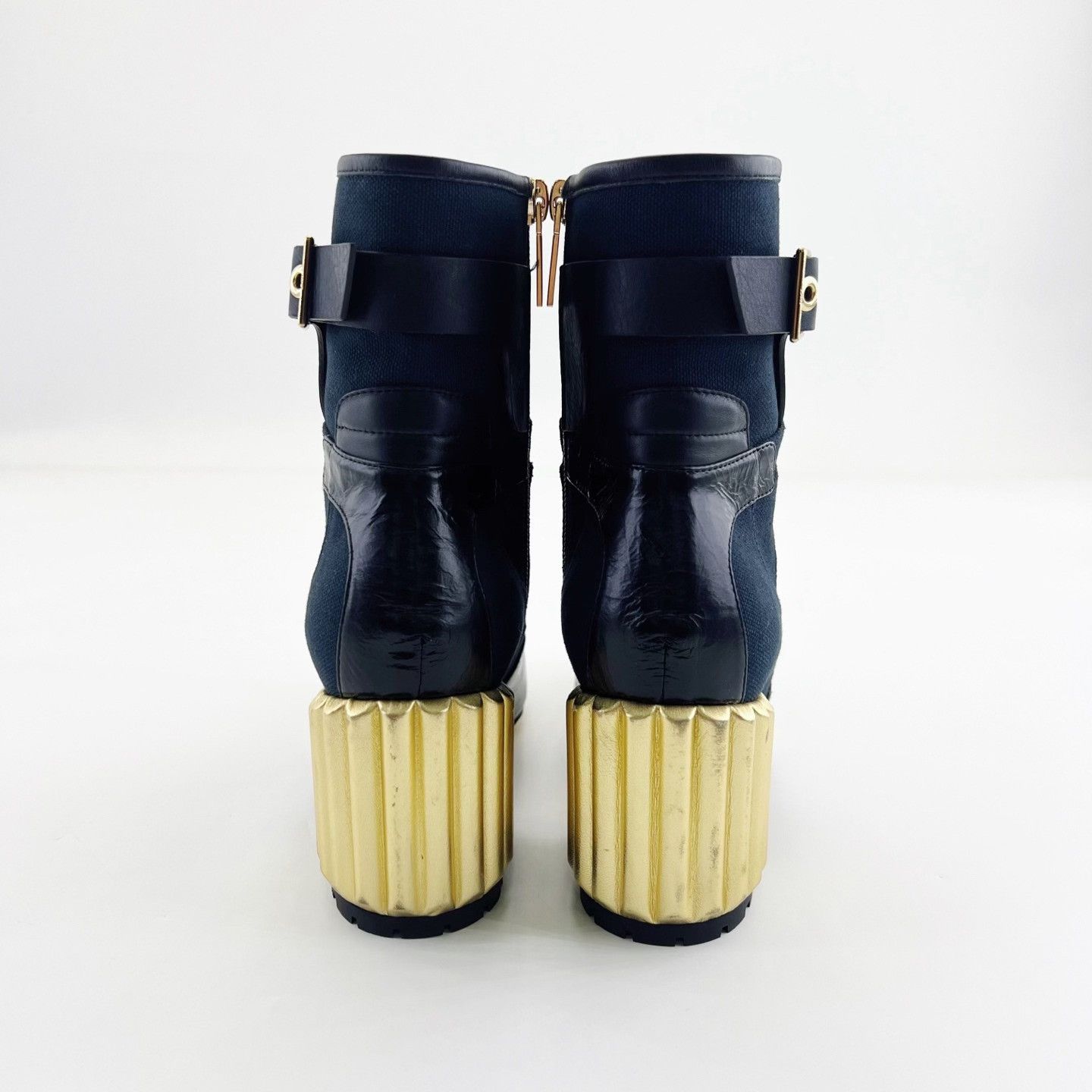 Dior Dior Black Metal Block Heel Ankle Boots Size US 6.5 / IT 36.5 - 4 Thumbnail