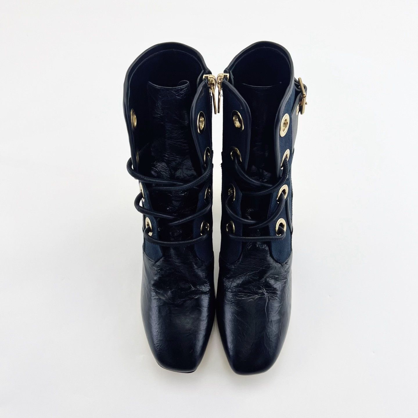 Dior Dior Black Metal Block Heel Ankle Boots Size US 6.5 / IT 36.5 - 2 Thumbnail