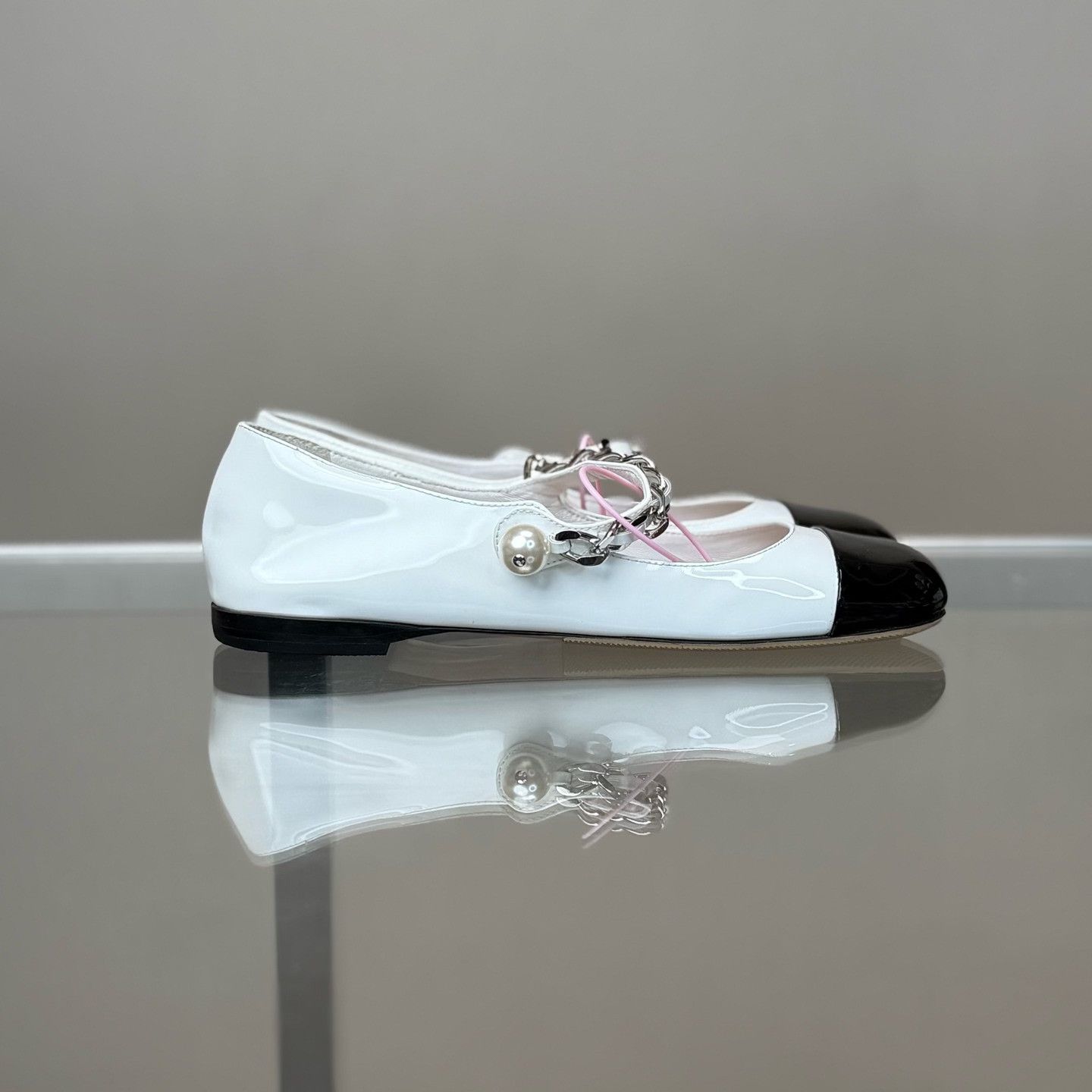 Miu Miu MIU MIU Chain Pearl Mary Jane Shoes Size US 5 / IT 35 - 3 Thumbnail