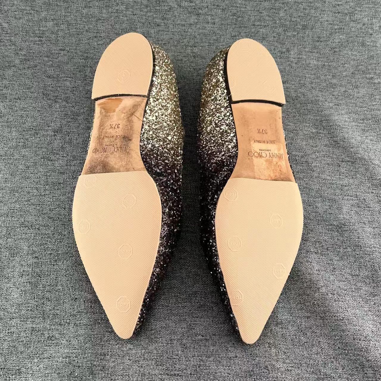 Jimmy Choo Jimmy Choo Pointed Toe Glitter Flat Shoes Size US 6.5 / IT 36.5 - 5 Thumbnail