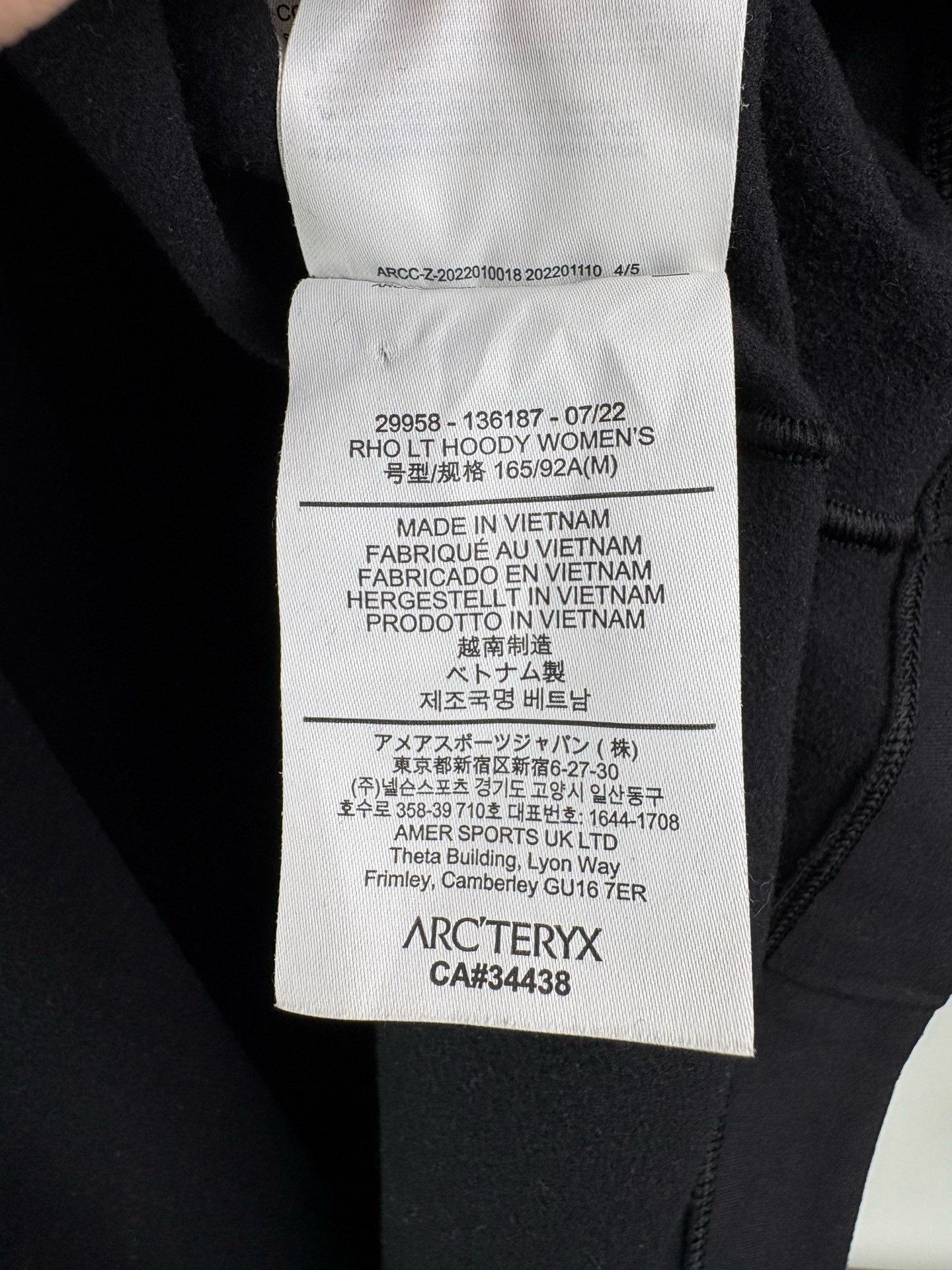 Arc'teryx Arc'teryx Rho LT Hoody Fleece Size US M / EU 48-50 / 2 - 4 Thumbnail