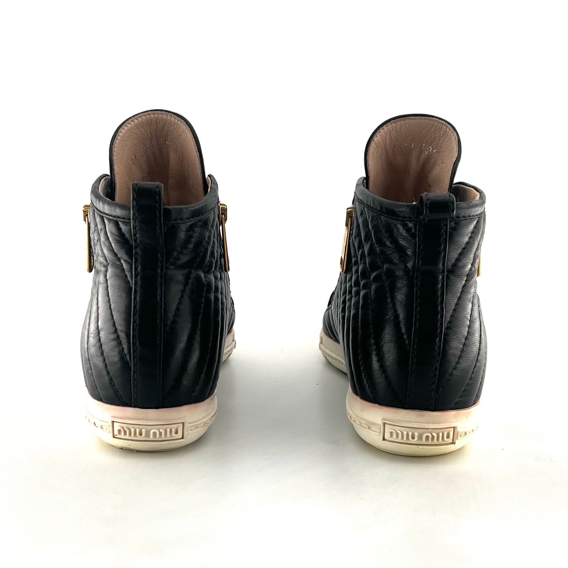 Miu Miu Miu Miu Pointy Toe Platform Zip High-Top Sneakers Size US 6 / IT 36 - 4 Thumbnail