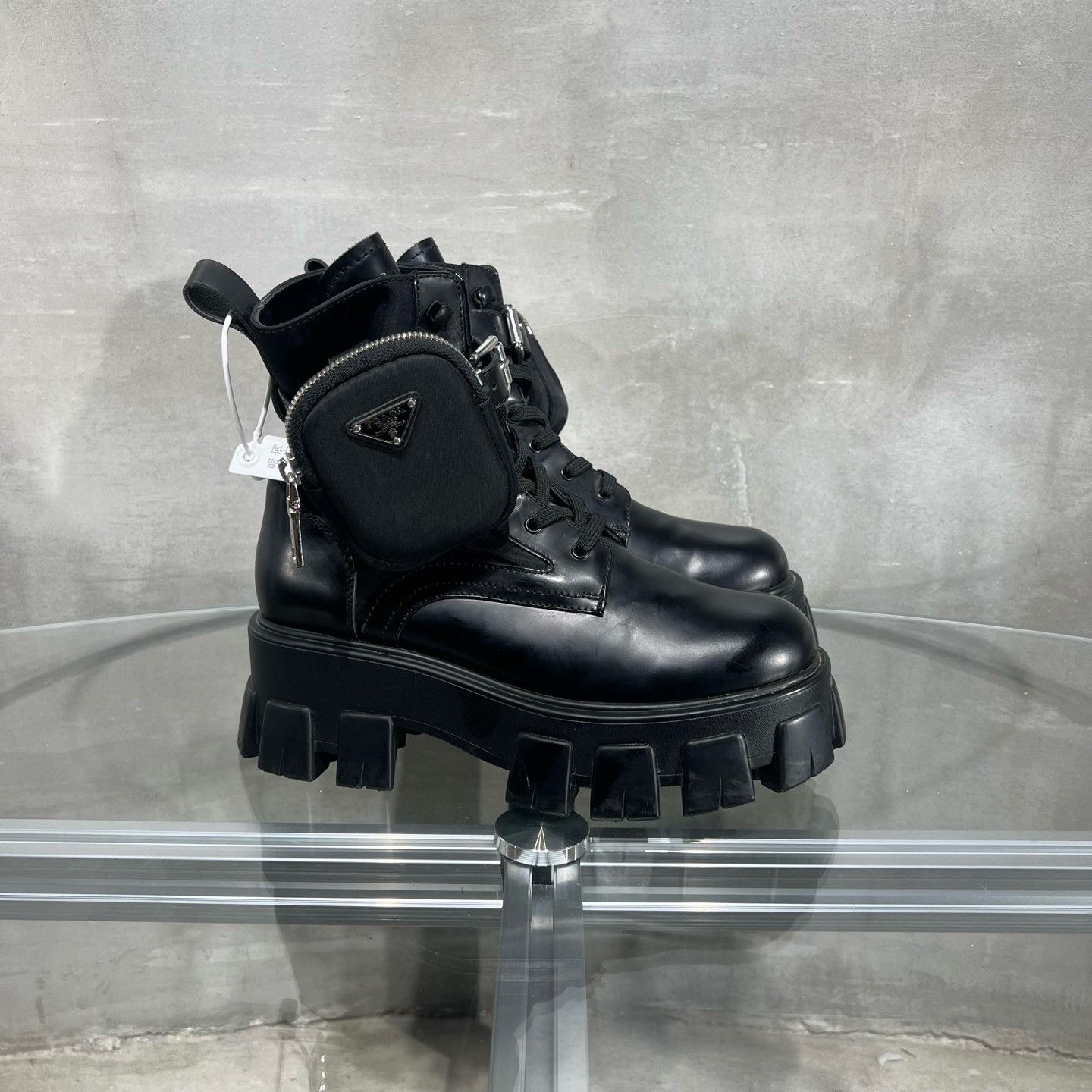 Prada PRADA Monolith Patent Leather Black Boots Size US 6 / IT 36 - 4 Thumbnail