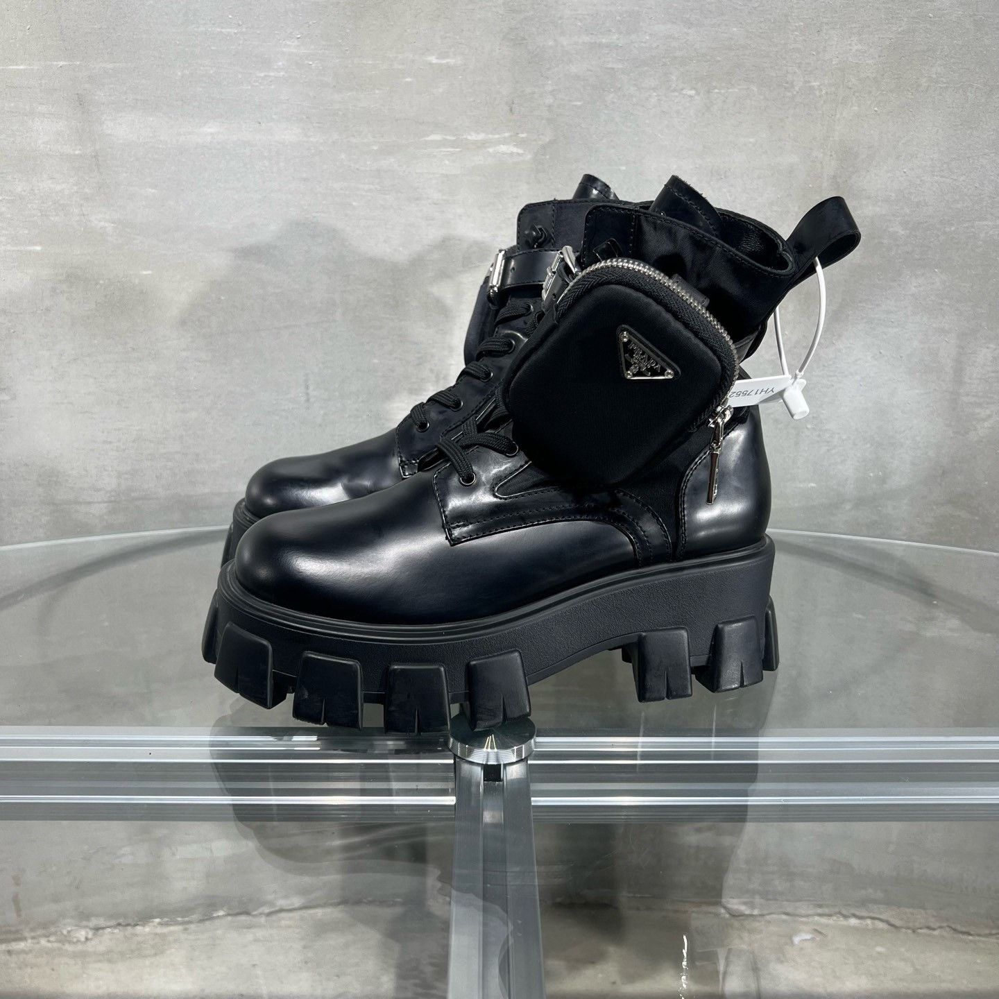 Prada PRADA Monolith Patent Leather Black Boots Size US 6 / IT 36 - 3 Thumbnail