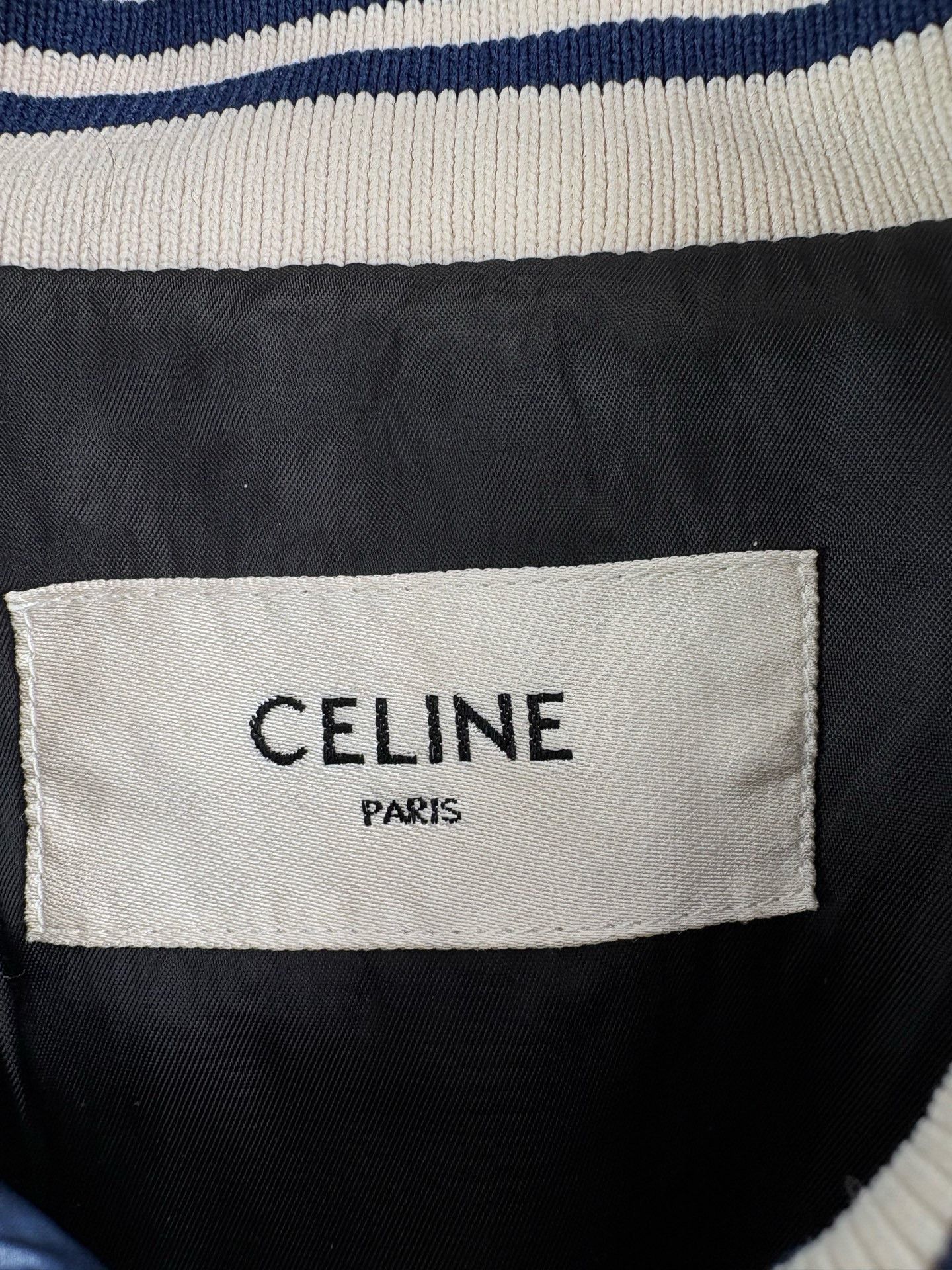 Celine Celine Embroidered Logo Blue Cotton Jacket Size US M / EU 48-50 / 2 - 4 Thumbnail