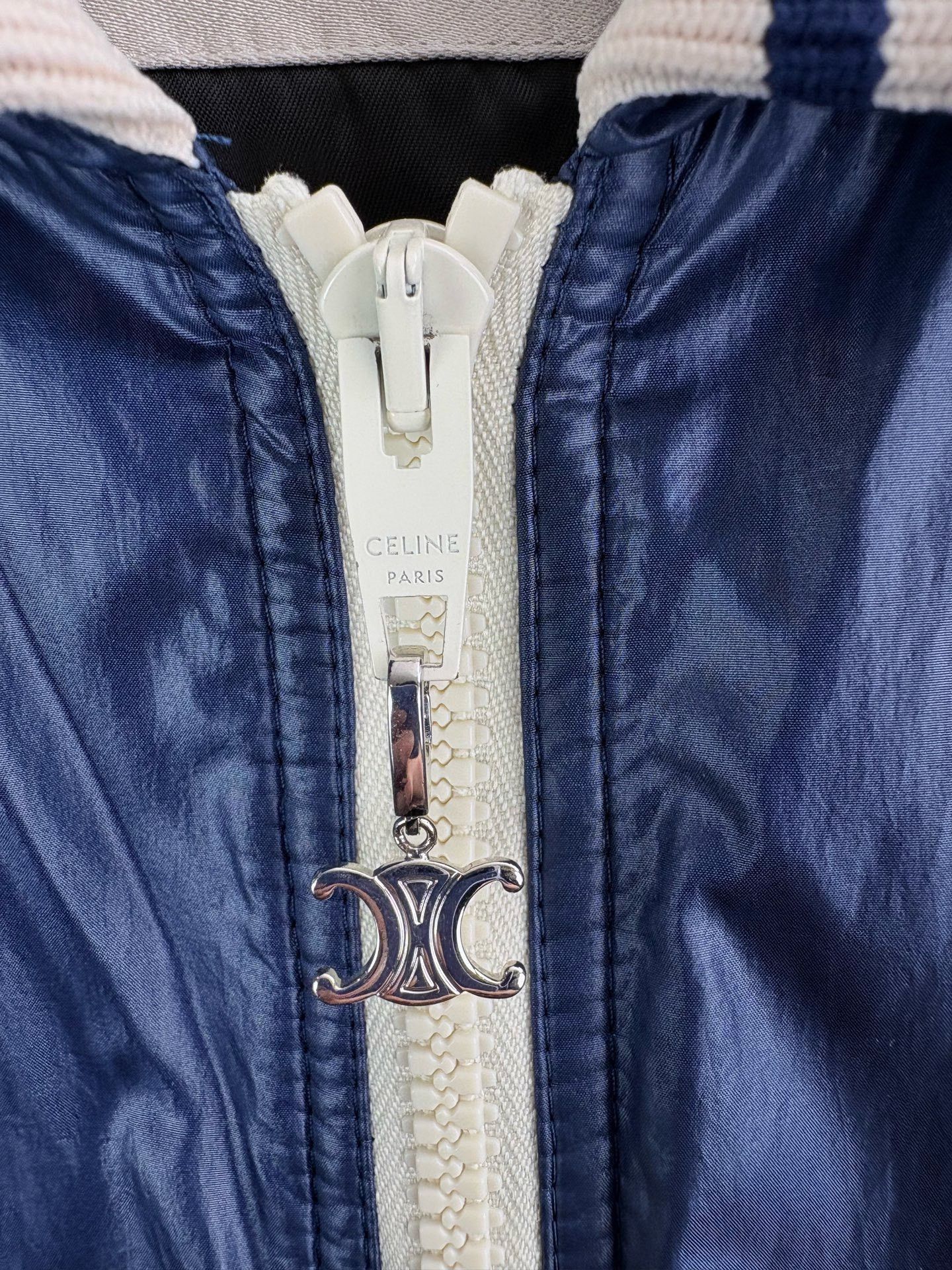 Celine Celine Embroidered Logo Blue Cotton Jacket Size US M / EU 48-50 / 2 - 3 Thumbnail