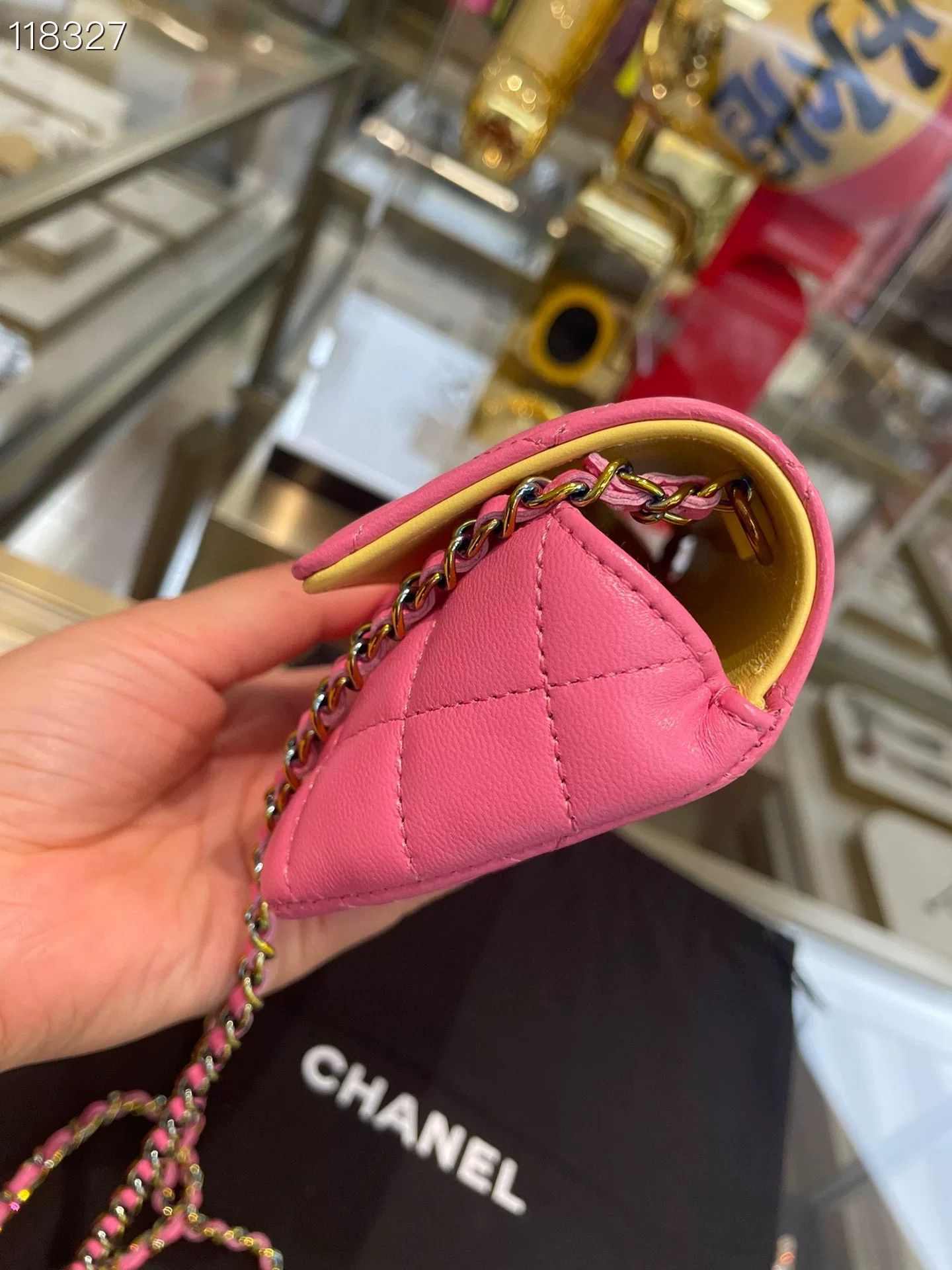 Chanel Chanel Pink Leather Chain Crossbody Bag Size ONE SIZE - 3 Thumbnail