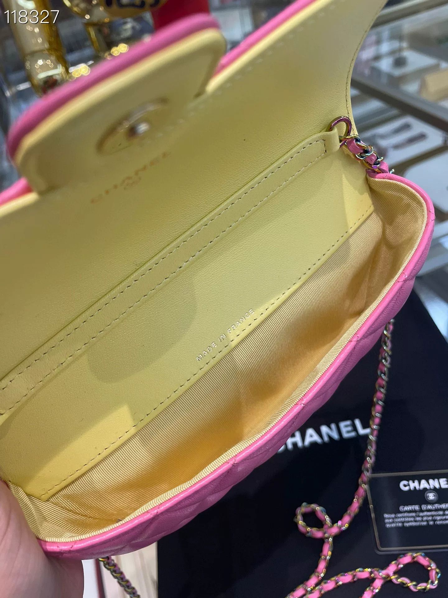 Chanel Chanel Pink Leather Chain Crossbody Bag Size ONE SIZE - 6 Thumbnail