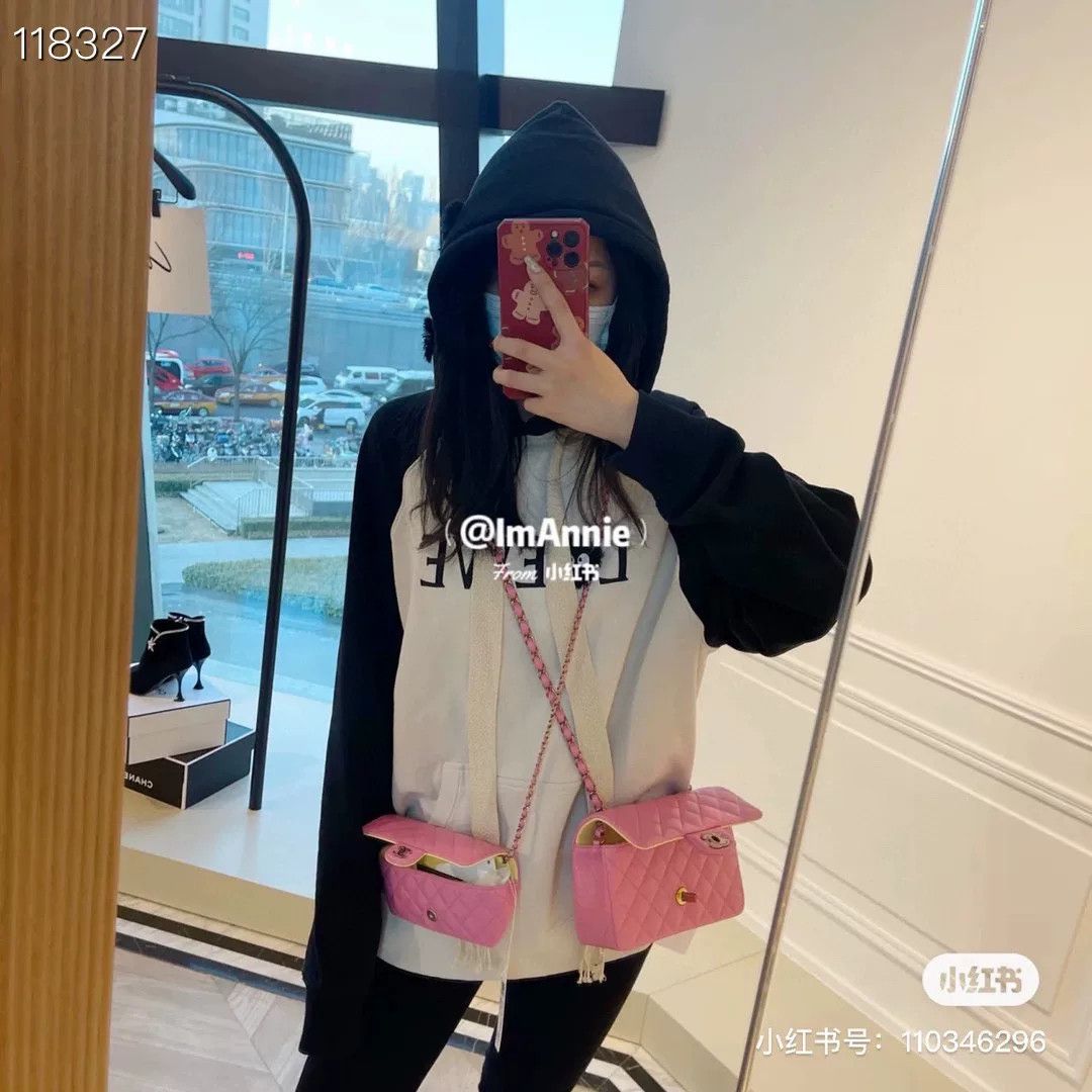 Chanel Chanel Pink Leather Chain Crossbody Bag Size ONE SIZE - 8 Thumbnail