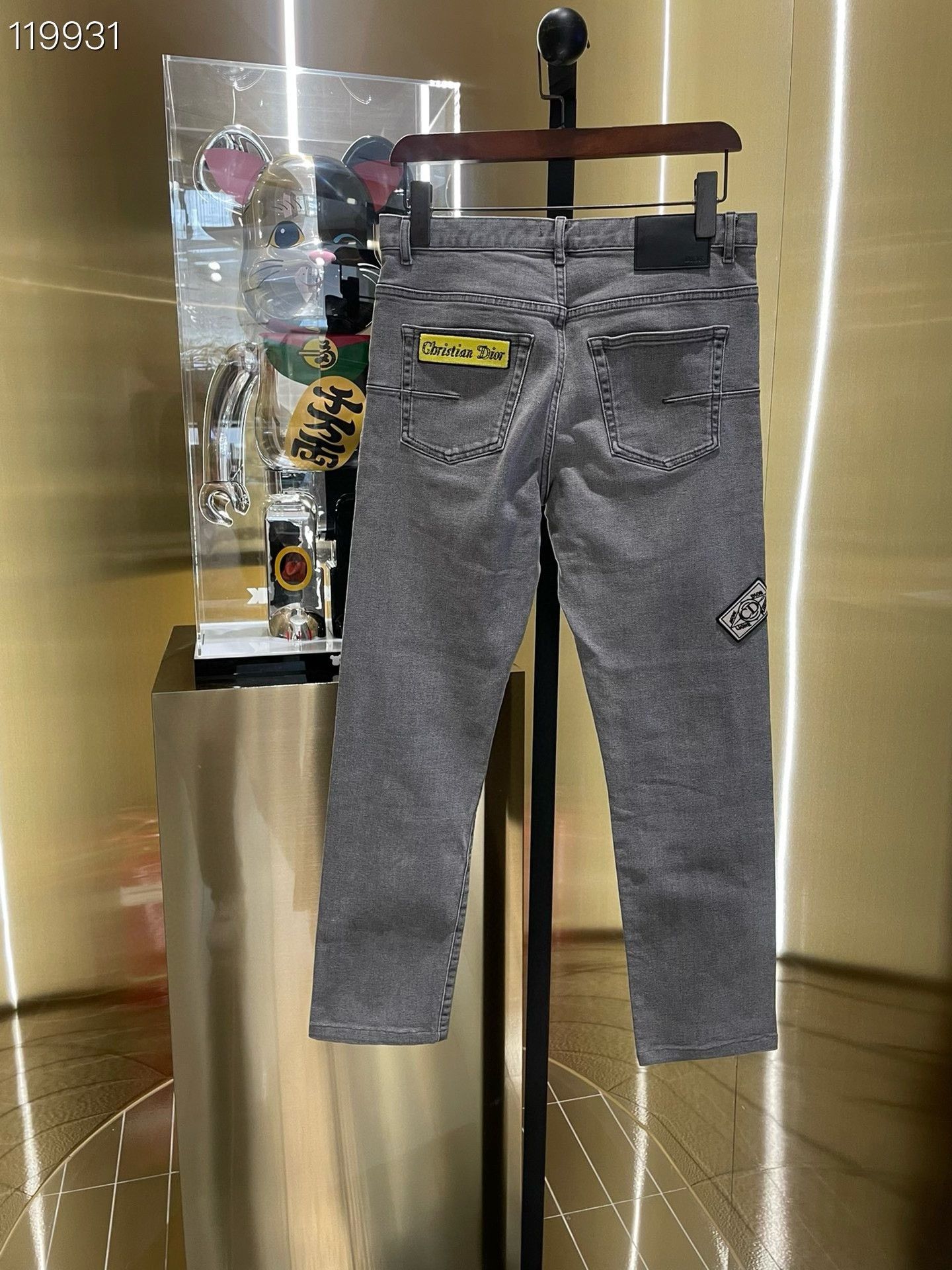 Dior Dior Gray Straight-Leg Jeans Size 29 Size US 29 - 2 Thumbnail