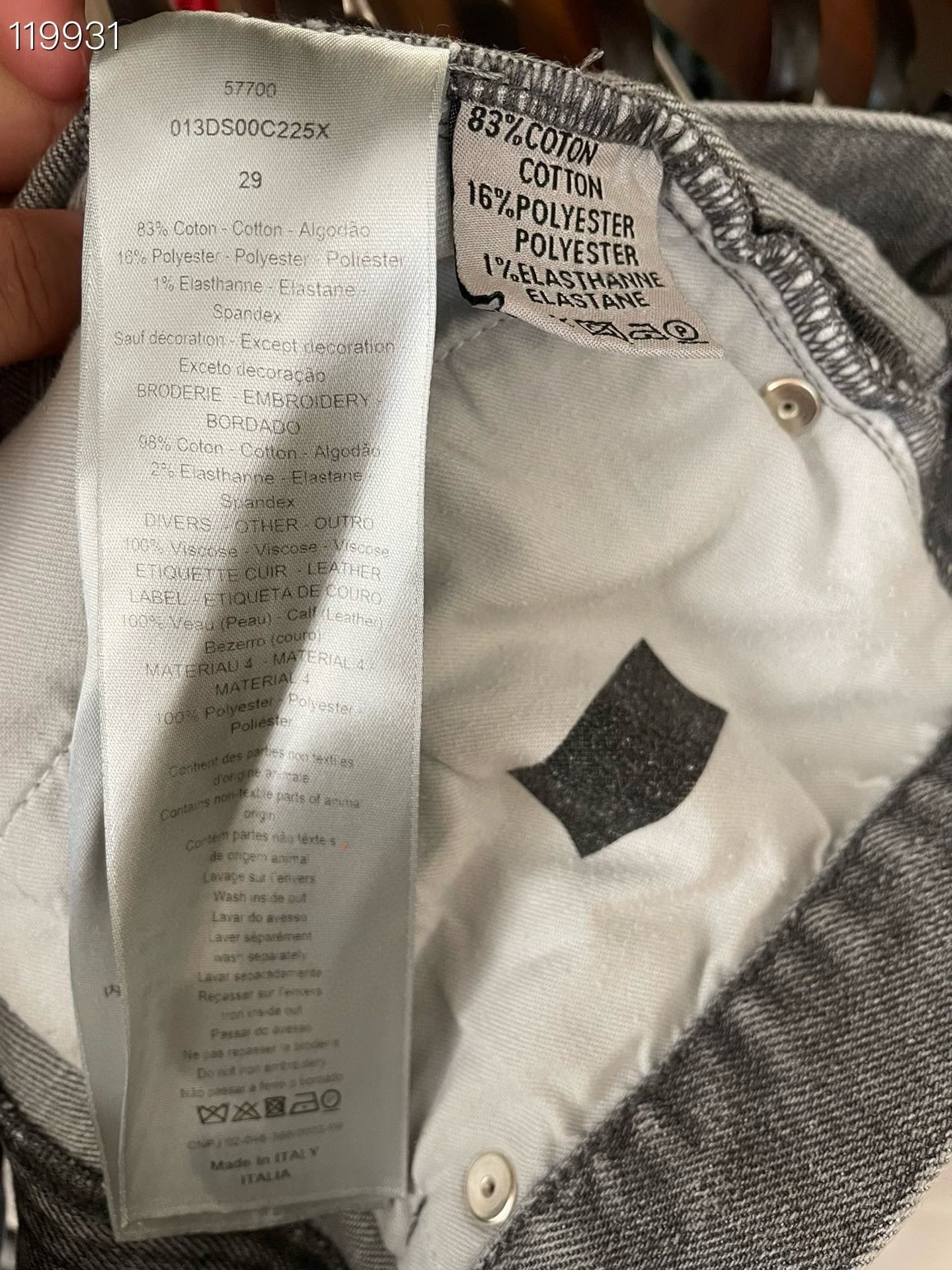 Dior Dior Gray Straight-Leg Jeans Size 29 Size US 29 - 4 Thumbnail