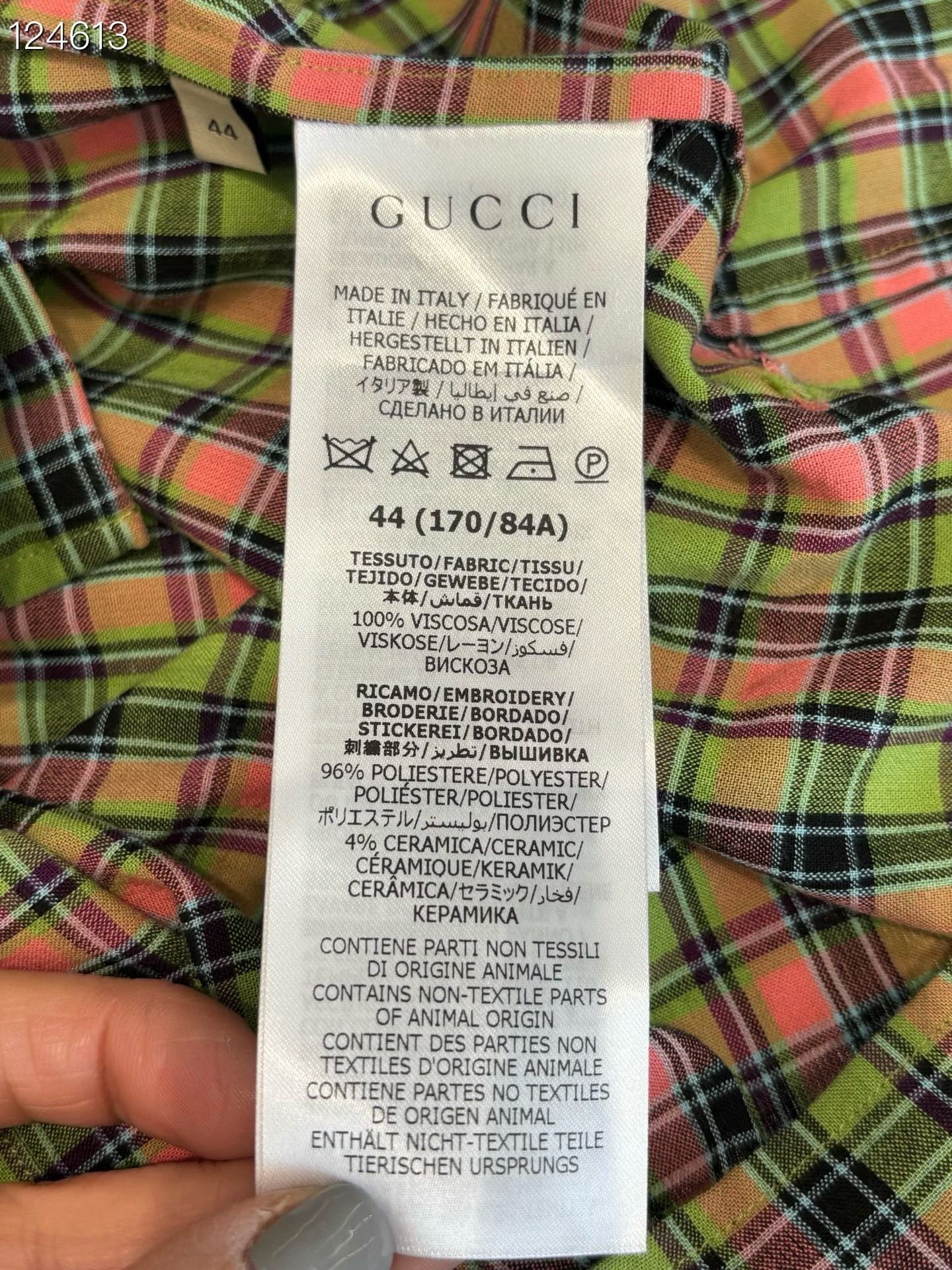 Gucci Gucci Plaid Shirt Chest Embroidery Unisex Size US S / EU 44-46 / 1 - 5 Thumbnail