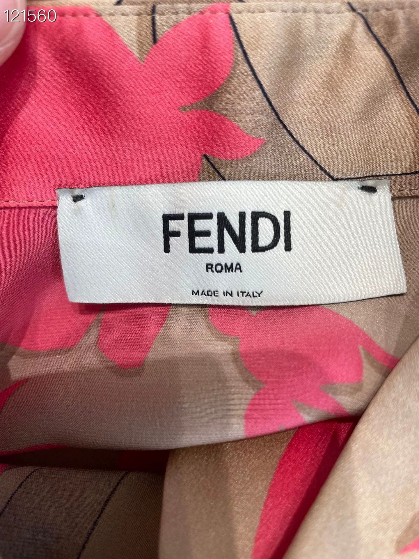 Fendi Fendi 2023 Rose Print Silk Long-Sleeve Shirt Size S / US 4 / IT 40 - 3 Thumbnail