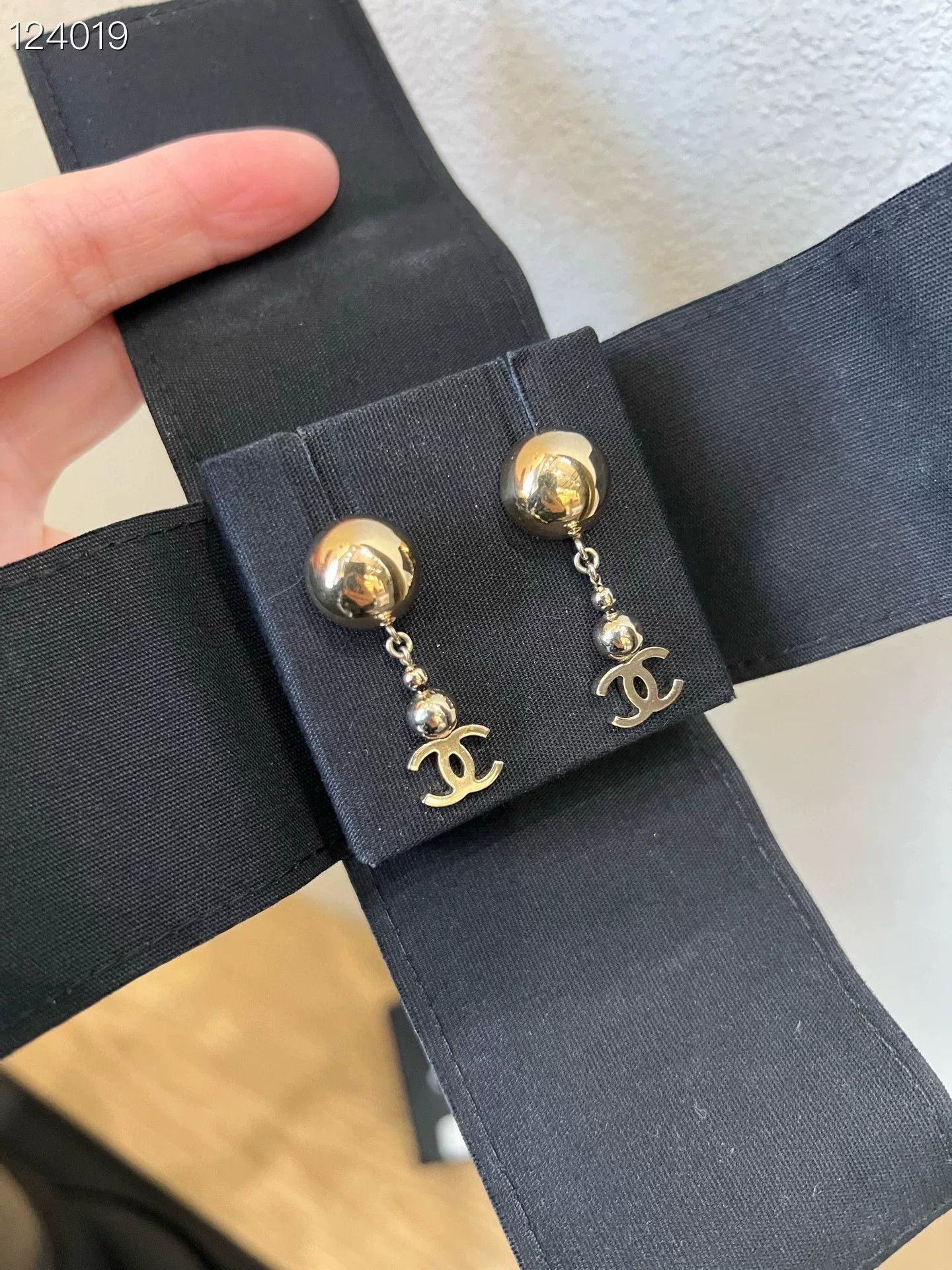 Chanel Chanel 21P Gold Ball Double C Earrings Size ONE SIZE - 2 Thumbnail