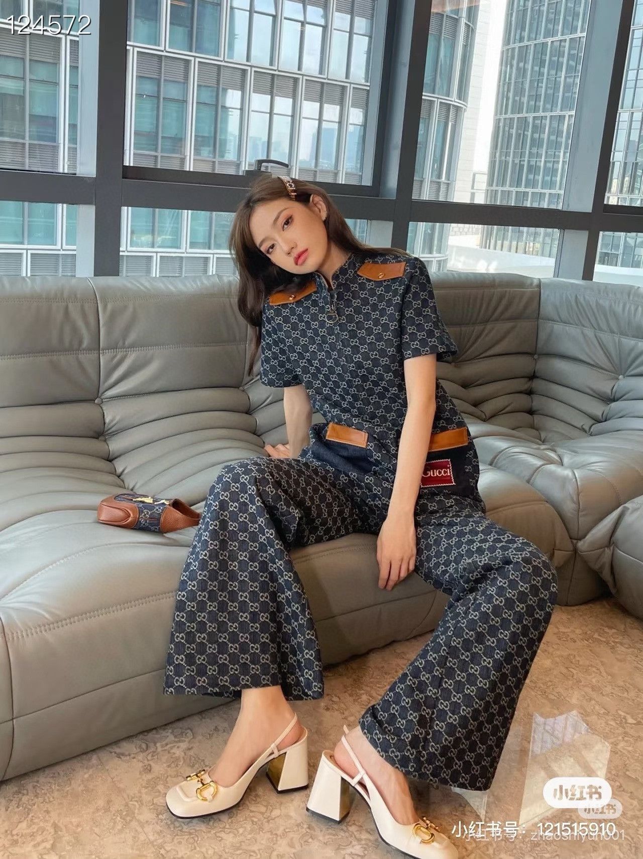 Gucci Gucci Double G All-Over Print Denim Top Size US XS / EU 42 / 0 - 9 Thumbnail