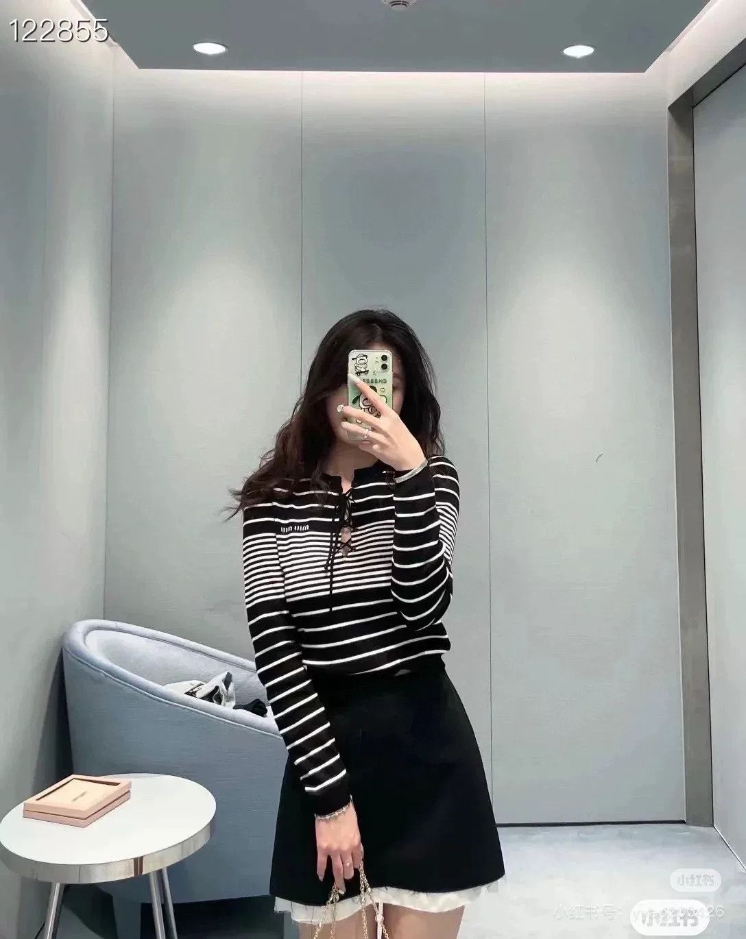 Miu Miu Miumiu Black White Striped Knit Top Size M / US 6-8 / IT 42-44 - 6 Thumbnail