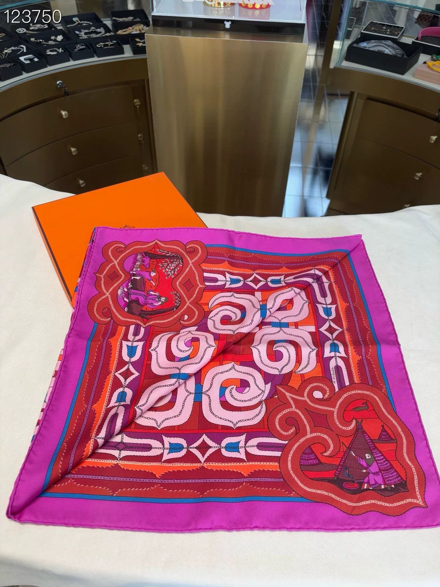 Hermes Hermès Pink Square Scarf Size ONE SIZE - 4 Thumbnail