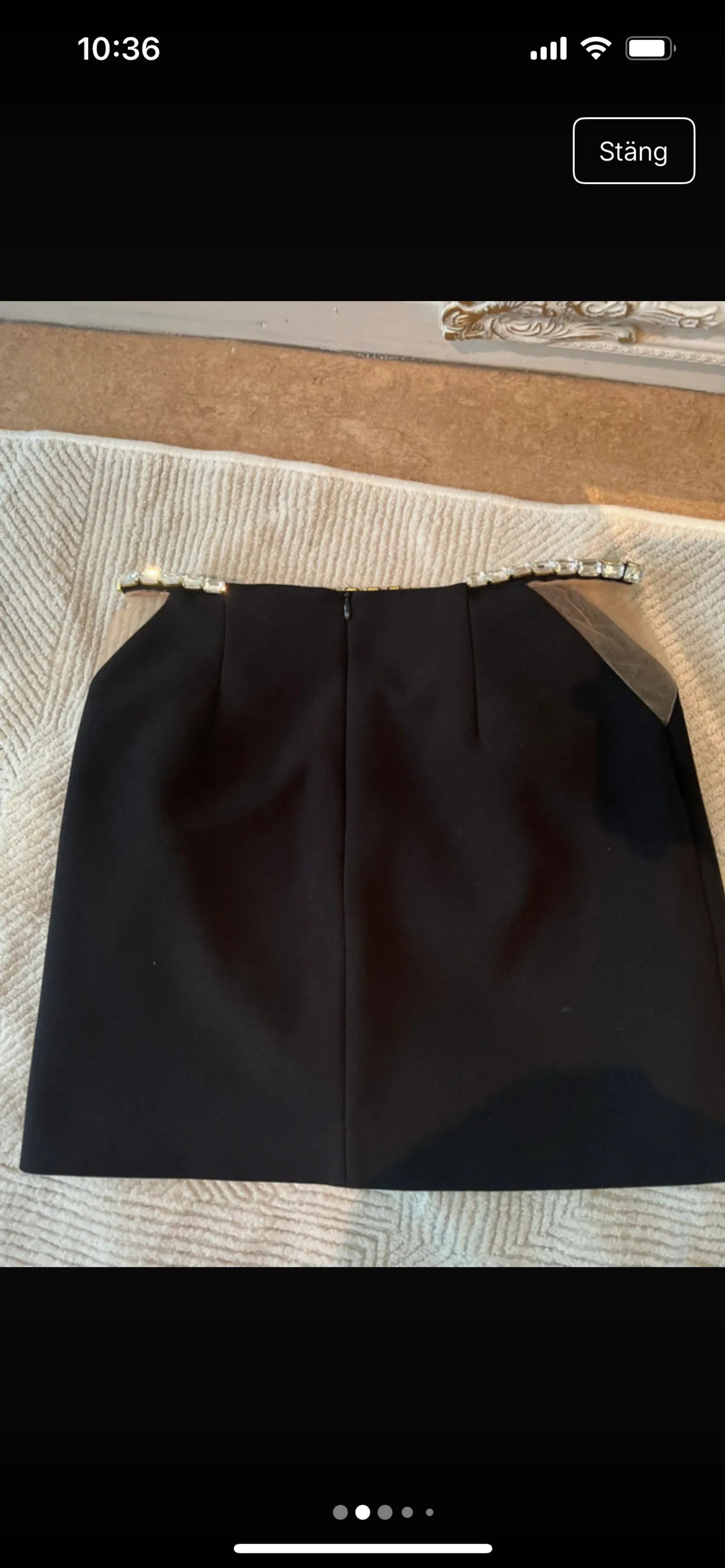 Sandro Sandro Crystal-embellished crepe mini skirt Skirt Size 25" / US 0 / IT 36 - 3 Thumbnail