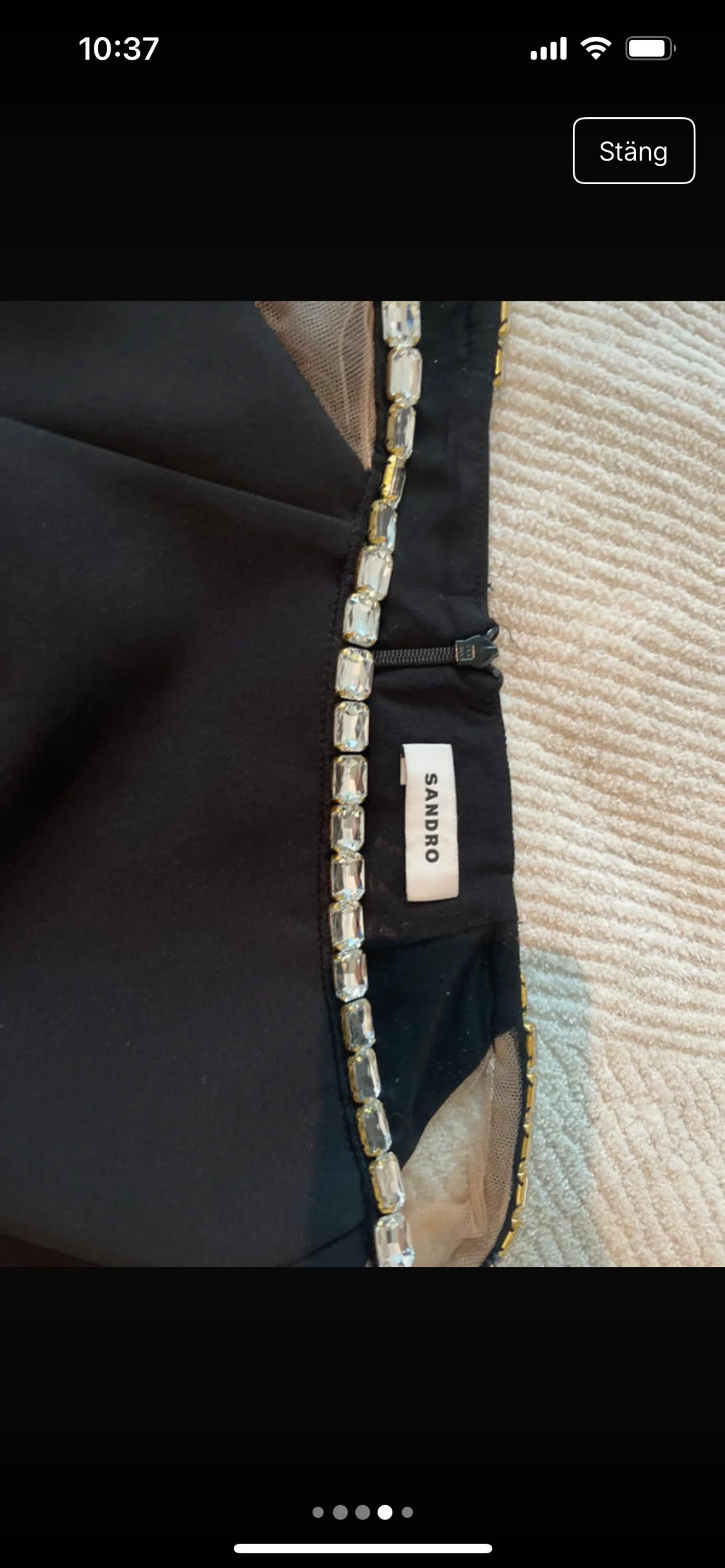 Sandro Sandro Crystal-embellished crepe mini skirt Skirt Size 25" / US 0 / IT 36 - 5 Thumbnail