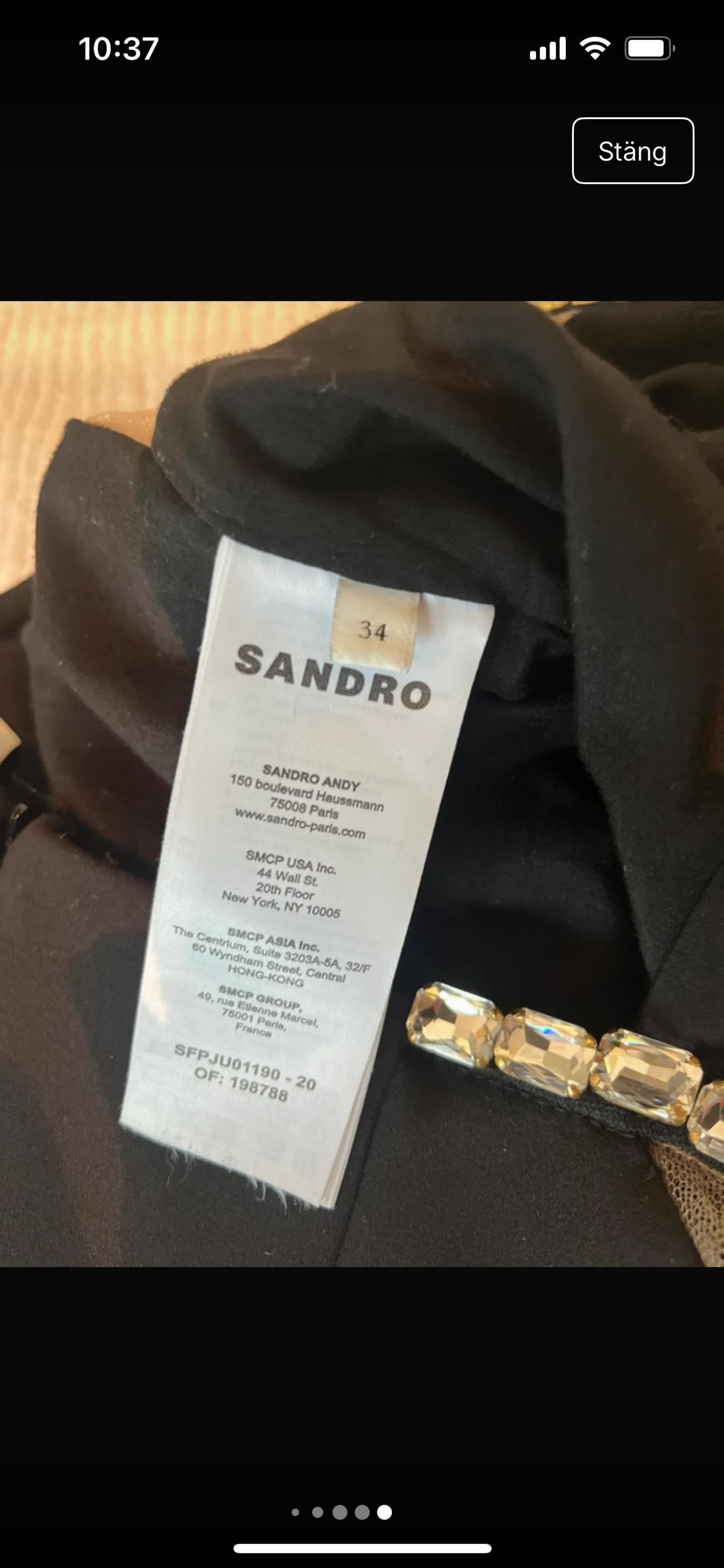 Sandro Sandro Crystal-embellished crepe mini skirt Skirt Size 25" / US 0 / IT 36 - 6 Thumbnail