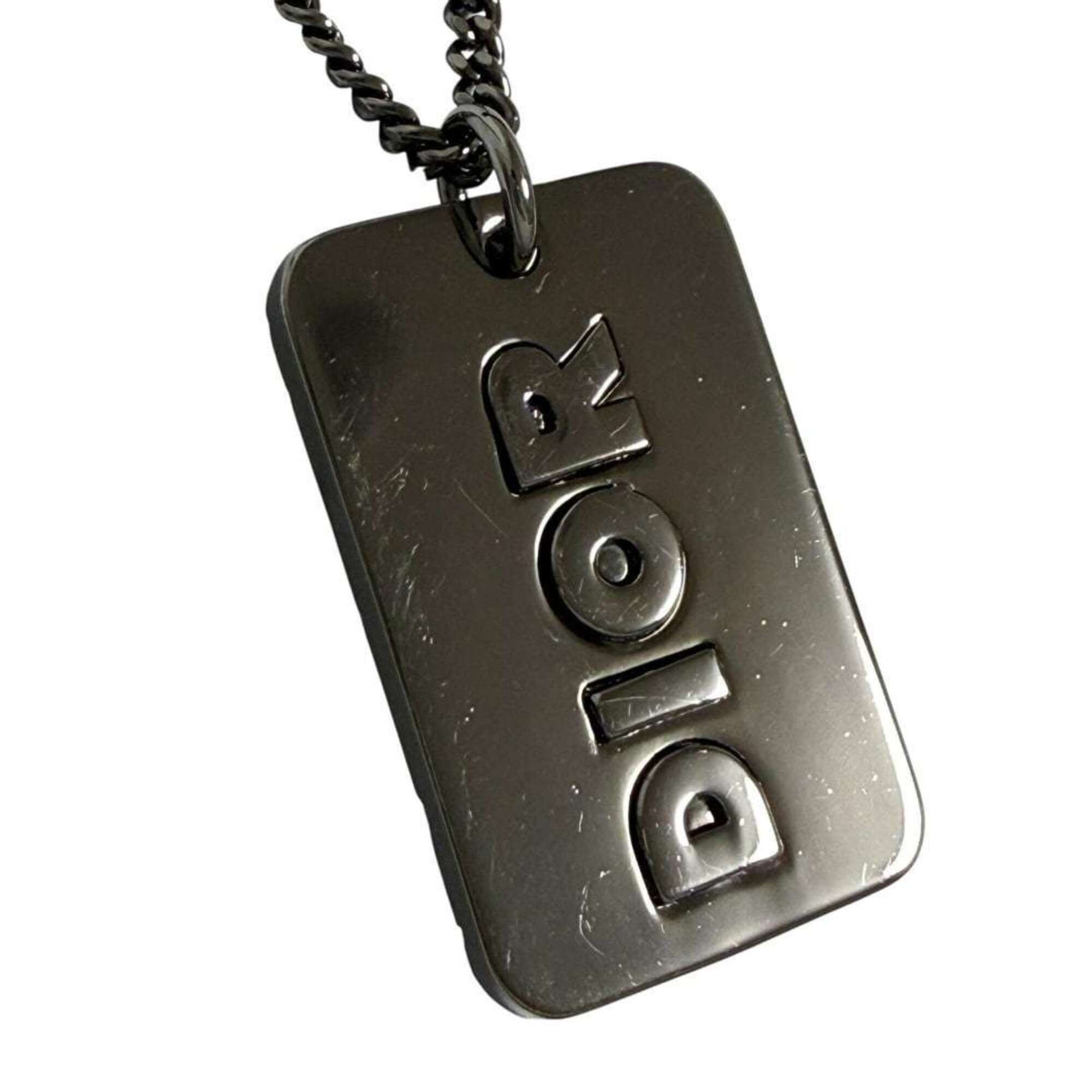 Dior Christian Dior Dior Men's Reversible Pendant Plate Necklace, Gunmetal Size ONE SIZE - 2 Thumbnail