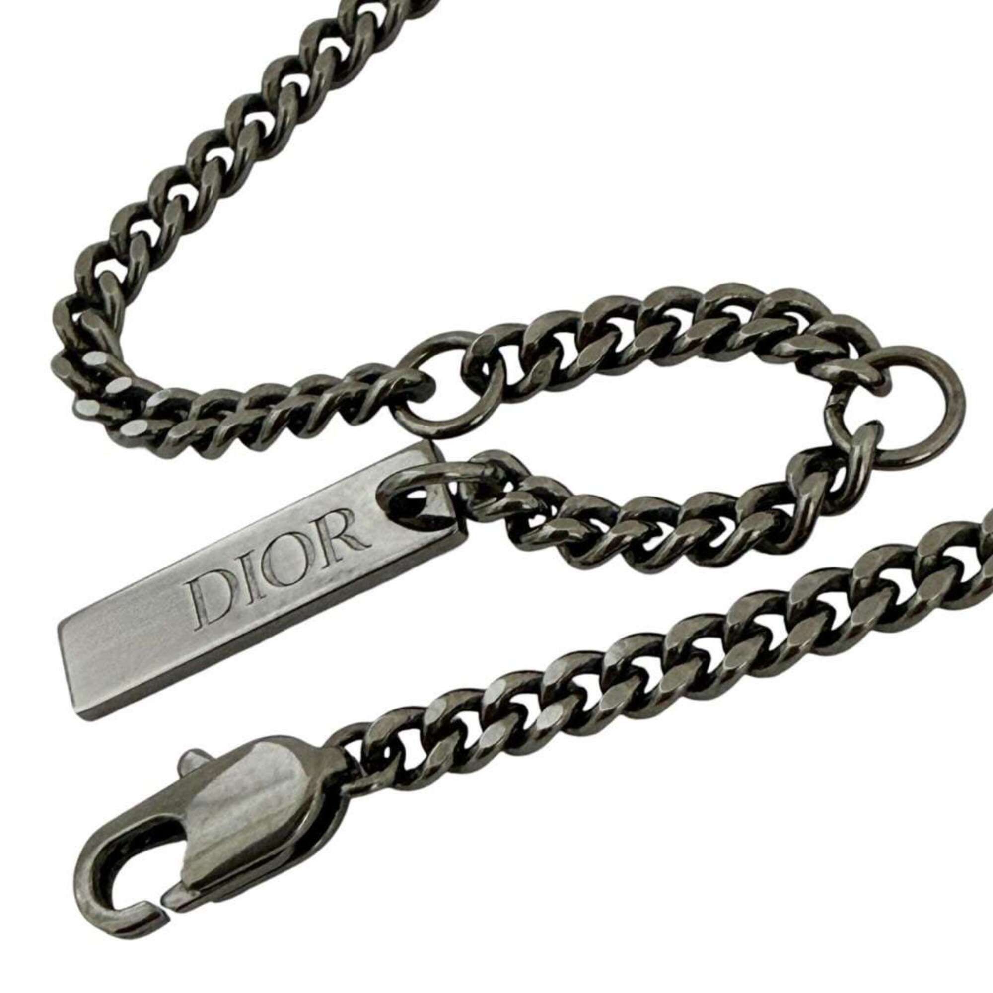 Dior Christian Dior Dior Men's Reversible Pendant Plate Necklace, Gunmetal Size ONE SIZE - 7 Thumbnail