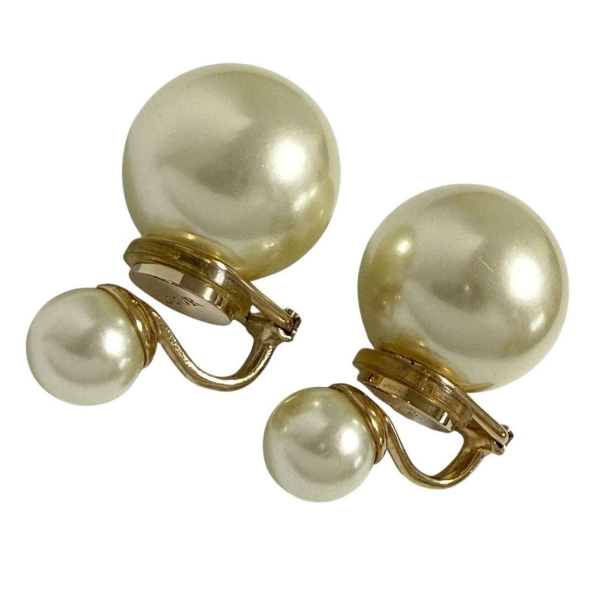 Dior Christian Dior Dior Women's Tribal Clip Earrings, Faux Pearl Size ONE SIZE - 2 Thumbnail