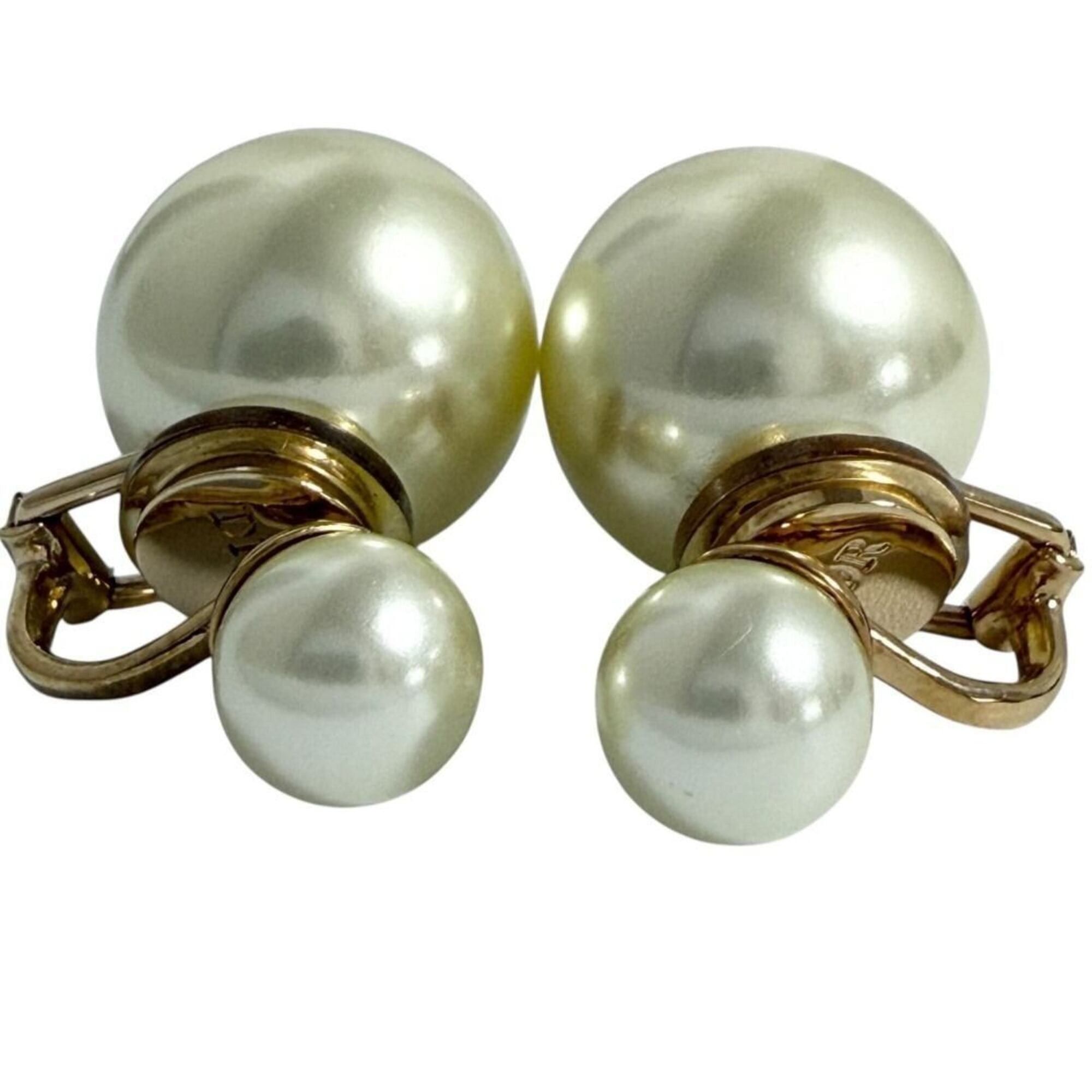 Dior Christian Dior Dior Women's Tribal Clip Earrings, Faux Pearl Size ONE SIZE - 3 Thumbnail