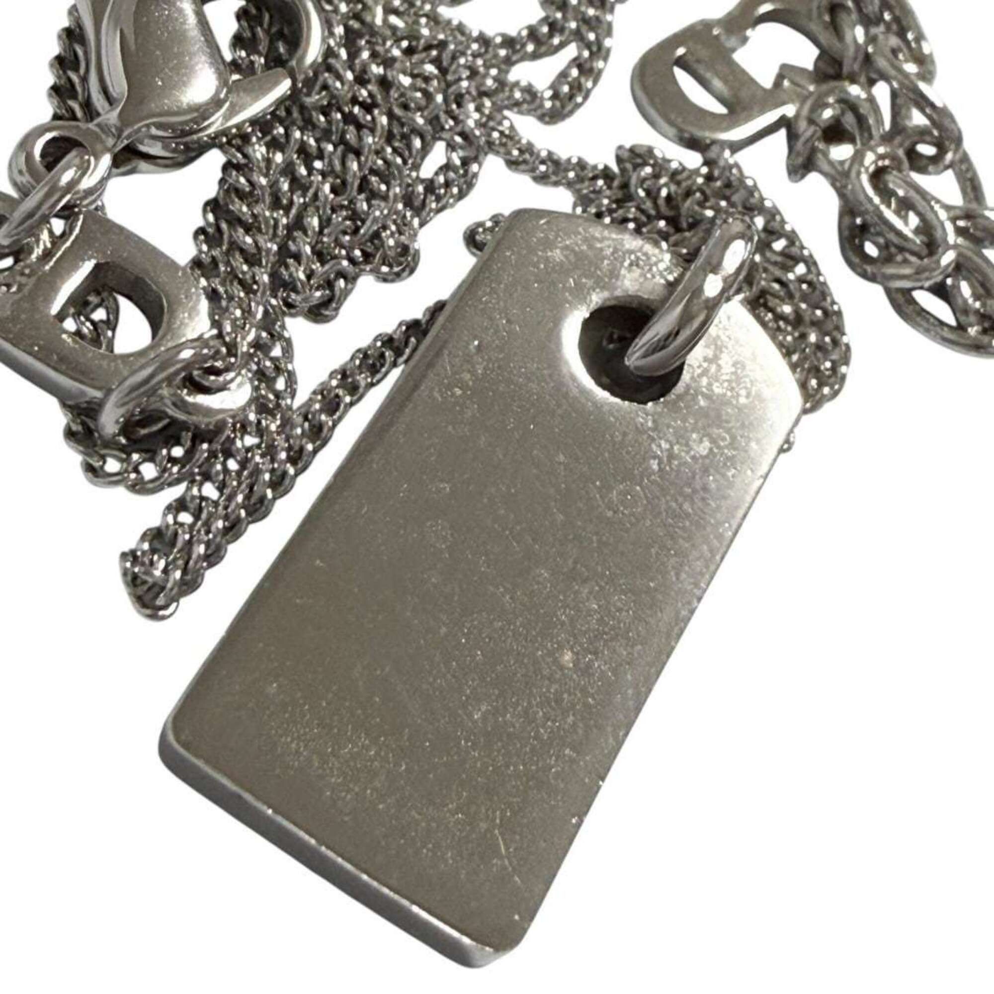 Dior Christian Dior Dior Women's Plate Pendant Necklace, Silver, up to 45cm Size ONE SIZE - 6 Thumbnail
