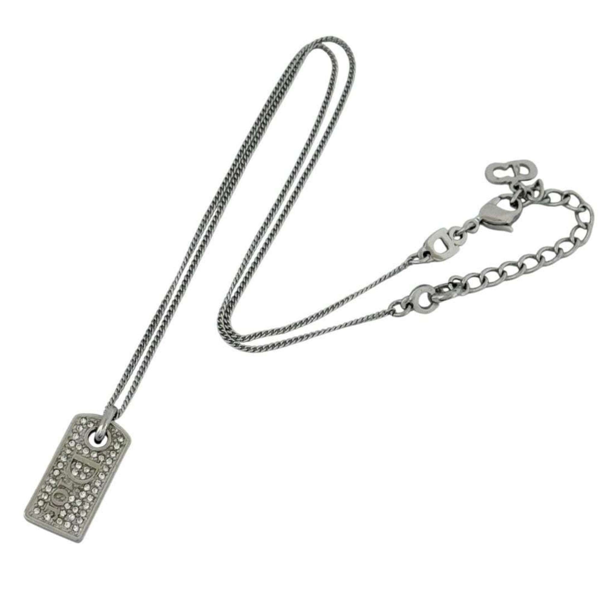 Dior Christian Dior Dior Women's Plate Pendant Necklace, Silver, up to 45cm Size ONE SIZE - 2 Thumbnail