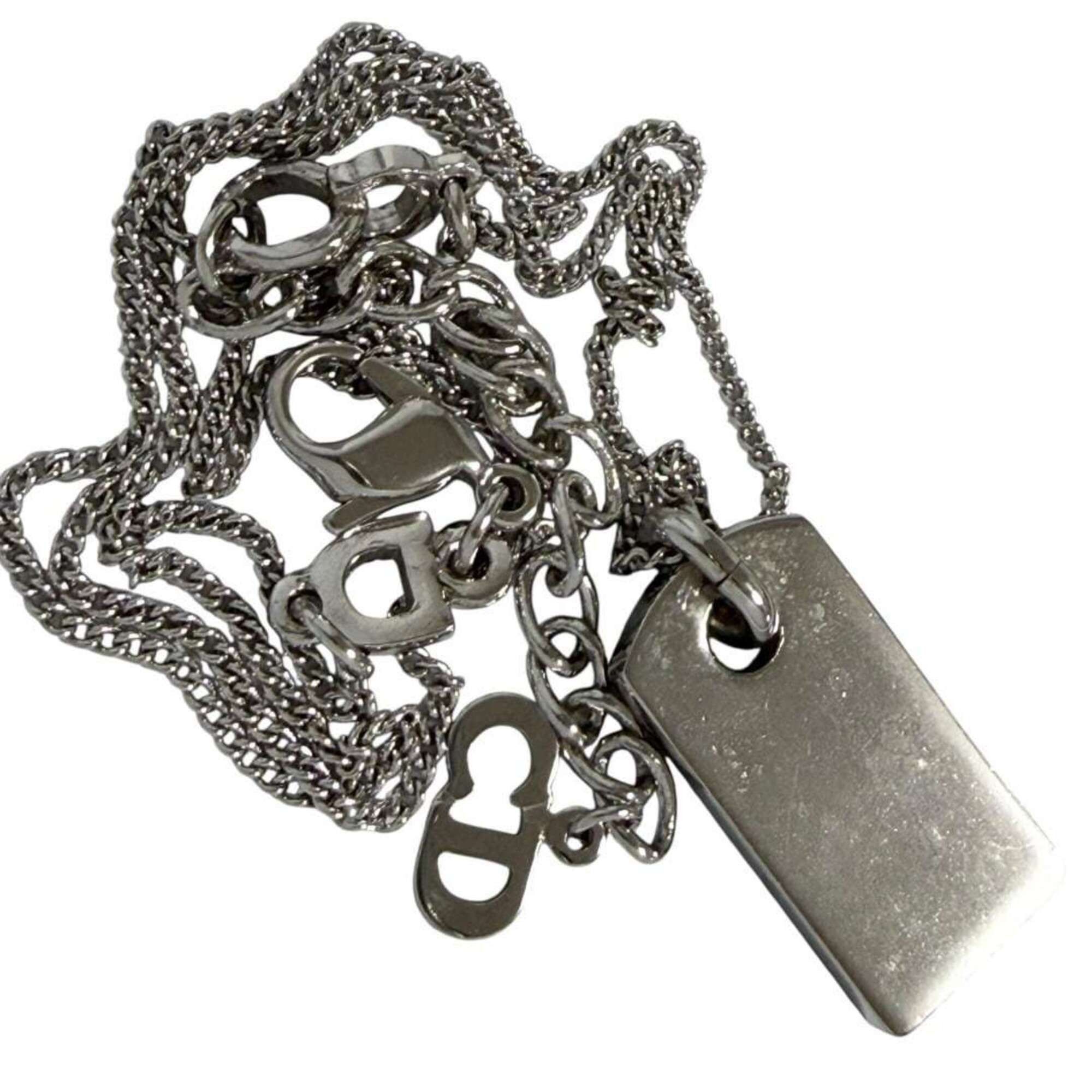 Dior Christian Dior Dior Women's Plate Pendant Necklace, Silver, up to 45cm Size ONE SIZE - 5 Thumbnail