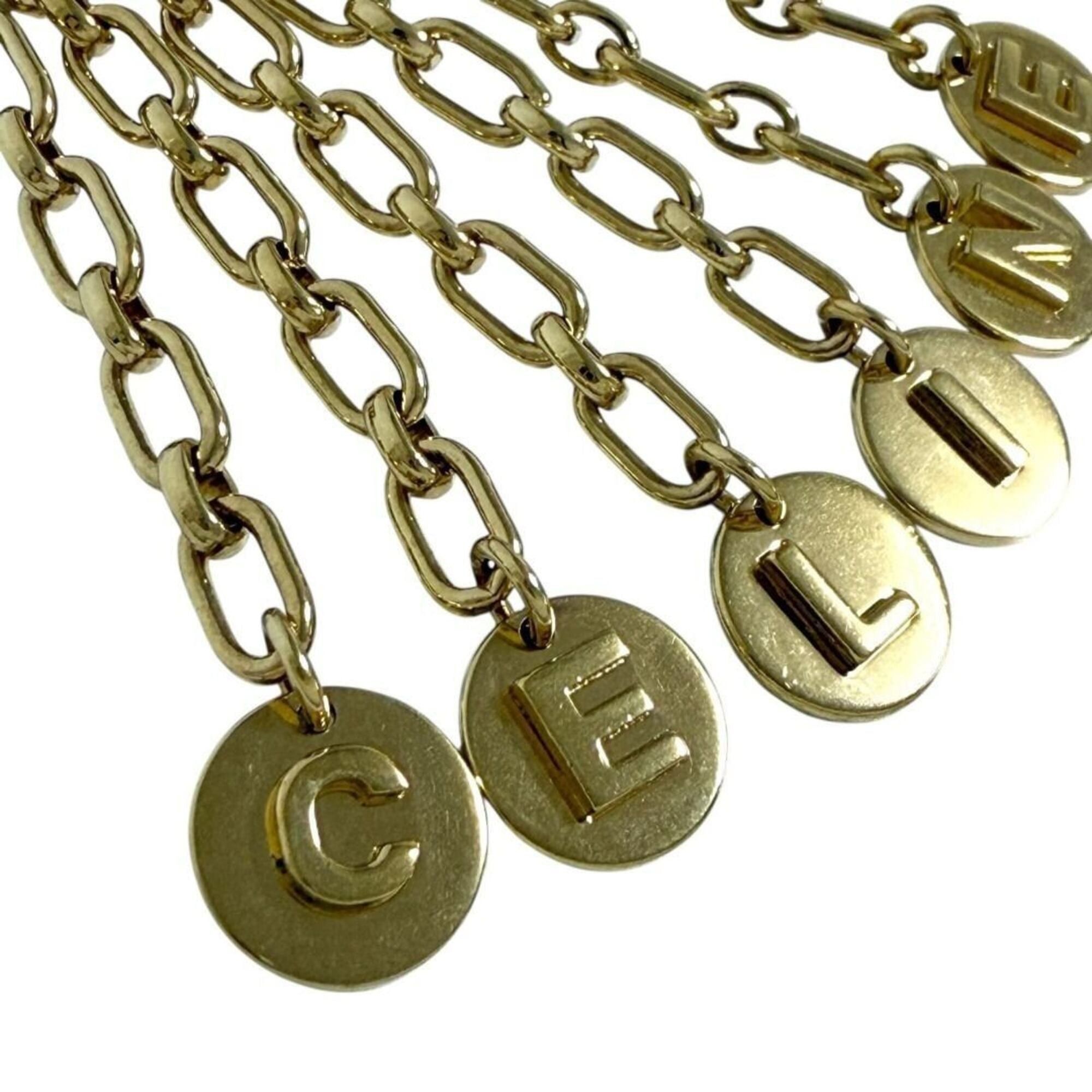 Celine Celine Women's Bag Charm Chain Medal Logo Gold Size ONE SIZE - 5 Thumbnail