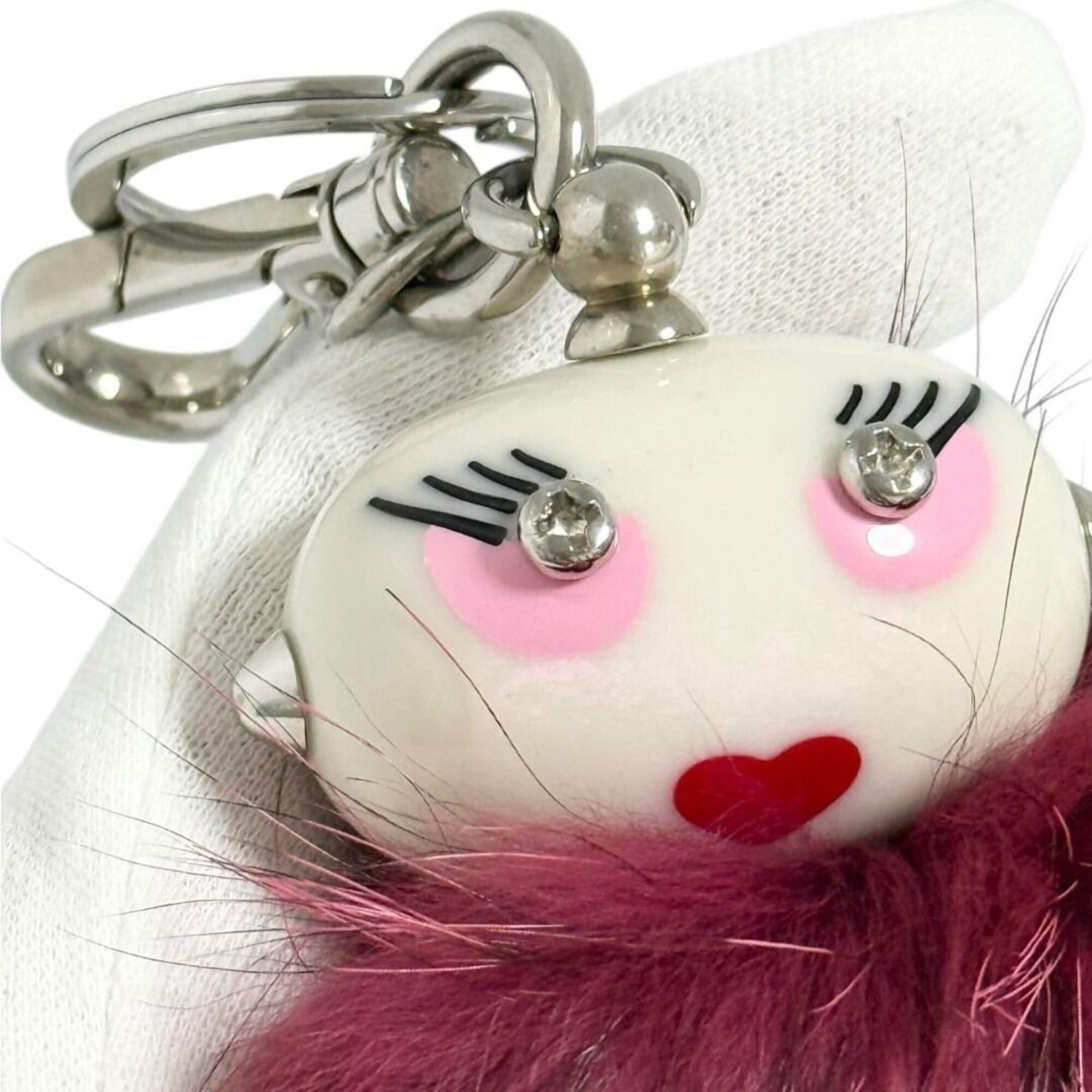Prada Prada Women's Robot Keychain Keyring Bag Charm Fur Size ONE SIZE - 3 Thumbnail
