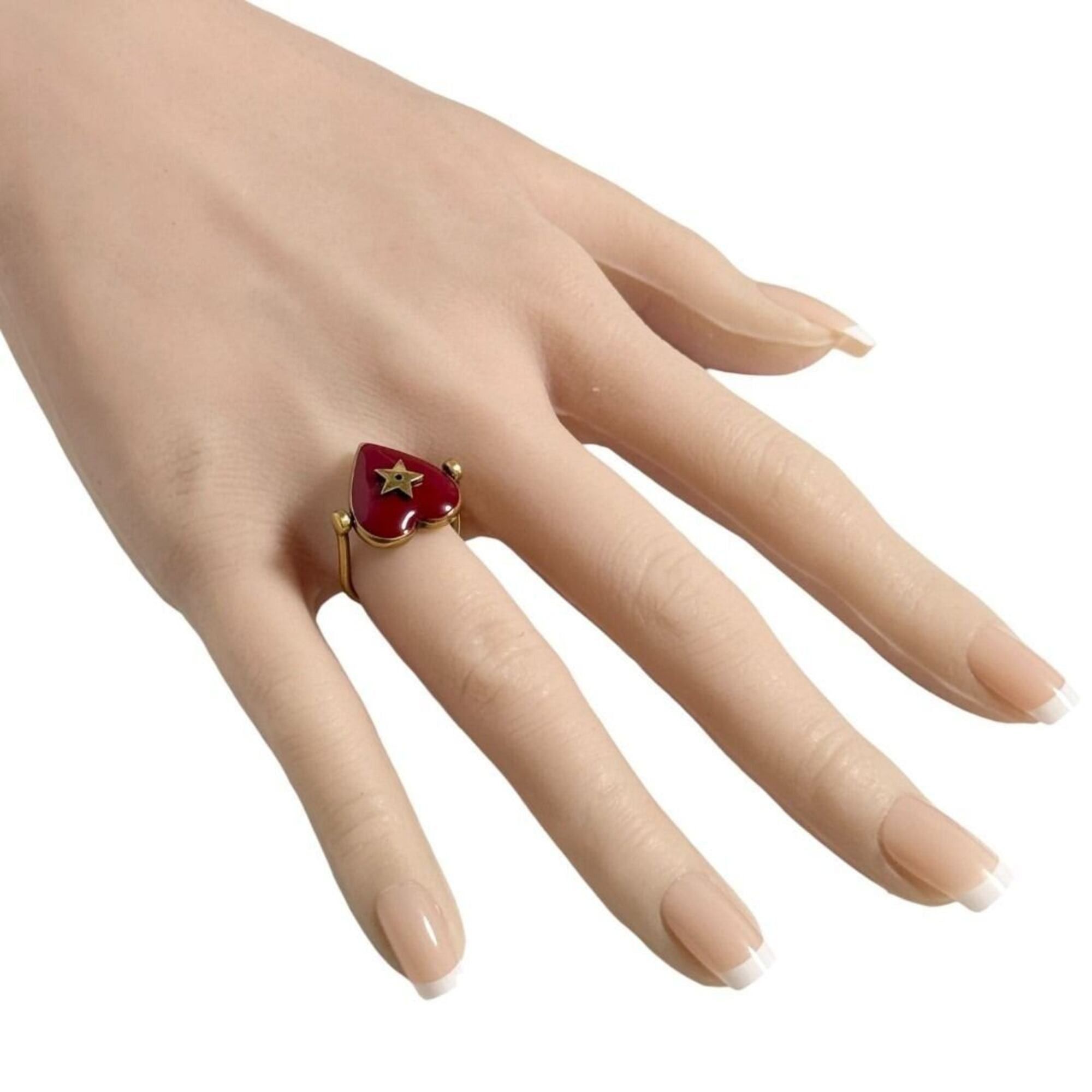 Dior Christian Dior Dior Women's Amour Ring, Size M (US 11), Heart Design Size ONE SIZE - 9 Thumbnail
