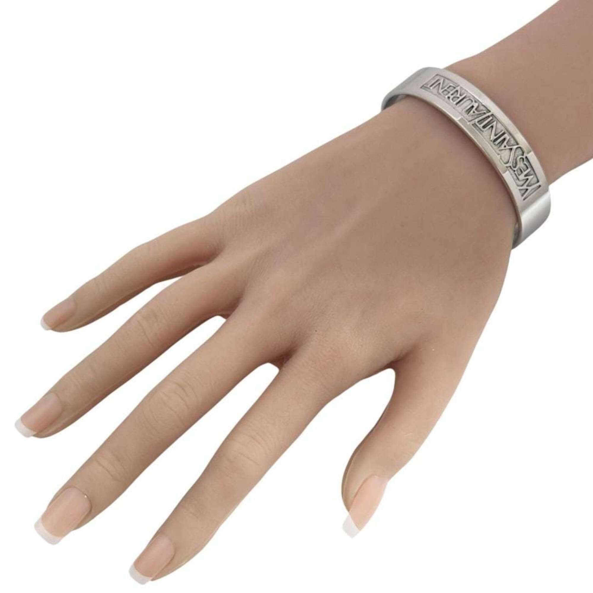 Saint Laurent Paris Saint Laurent unisex bangle/cuff bracelet, silver. Size ONE SIZE - 10 Thumbnail
