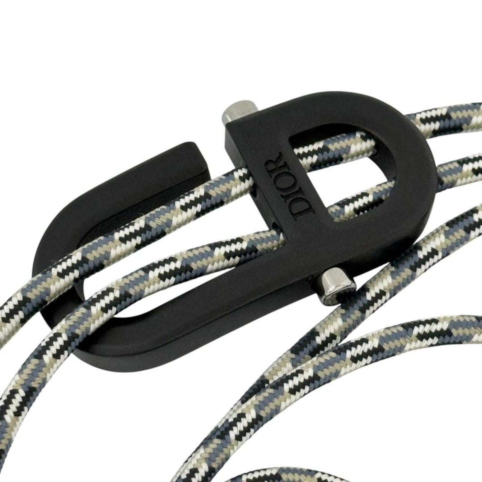 Dior Christian Dior Dior Men's Rope Belt, Adjustable Size, Maximum Inner Circumference 104cm, CD, Black Size ONE SIZE - 4 Thumbnail