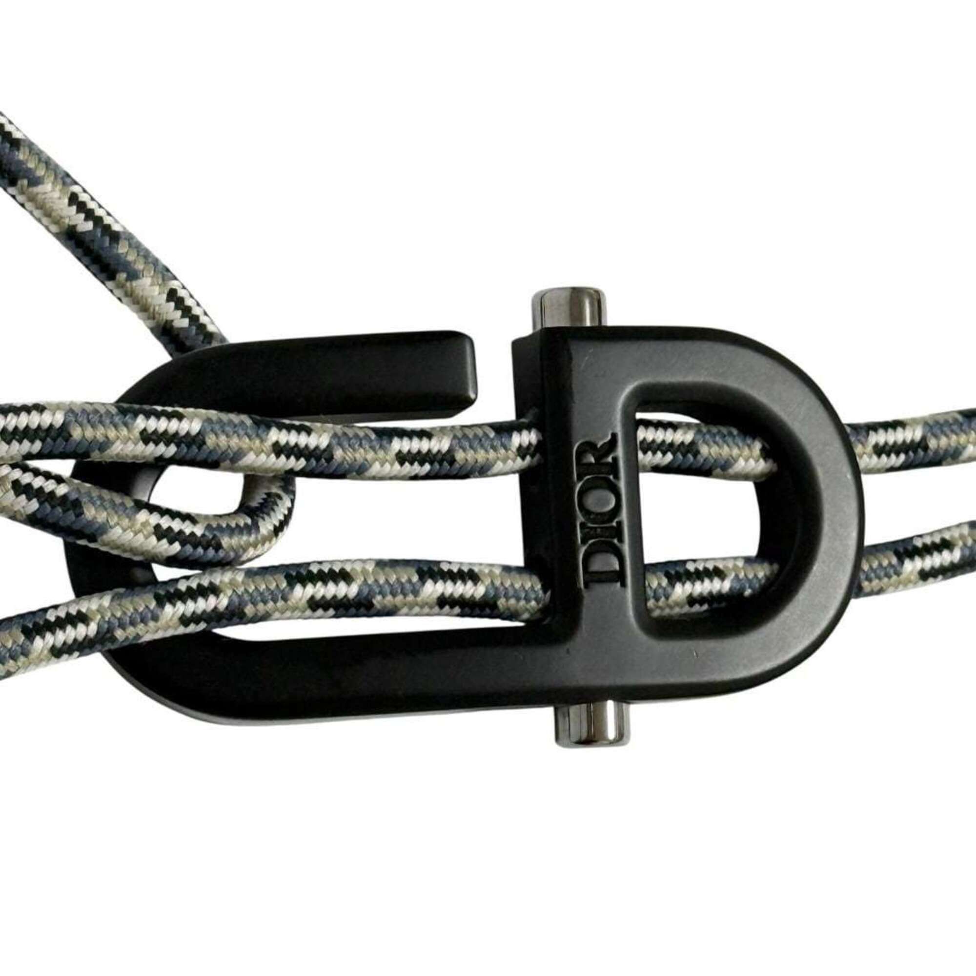 Dior Christian Dior Dior Men's Rope Belt, Adjustable Size, Maximum Inner Circumference 104cm, CD, Black Size ONE SIZE - 2 Thumbnail