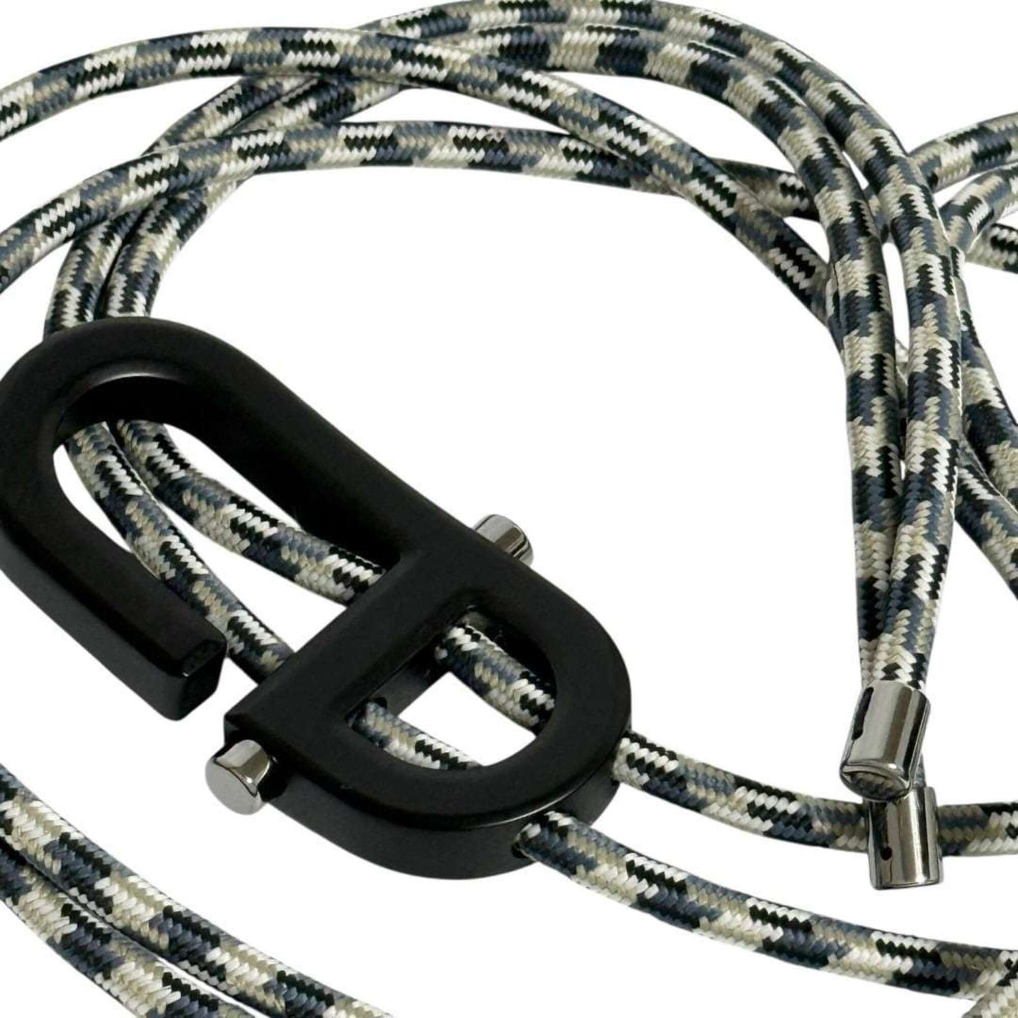 Dior Christian Dior Dior Men's Rope Belt, Adjustable Size, Maximum Inner Circumference 104cm, CD, Black Size ONE SIZE - 7 Thumbnail
