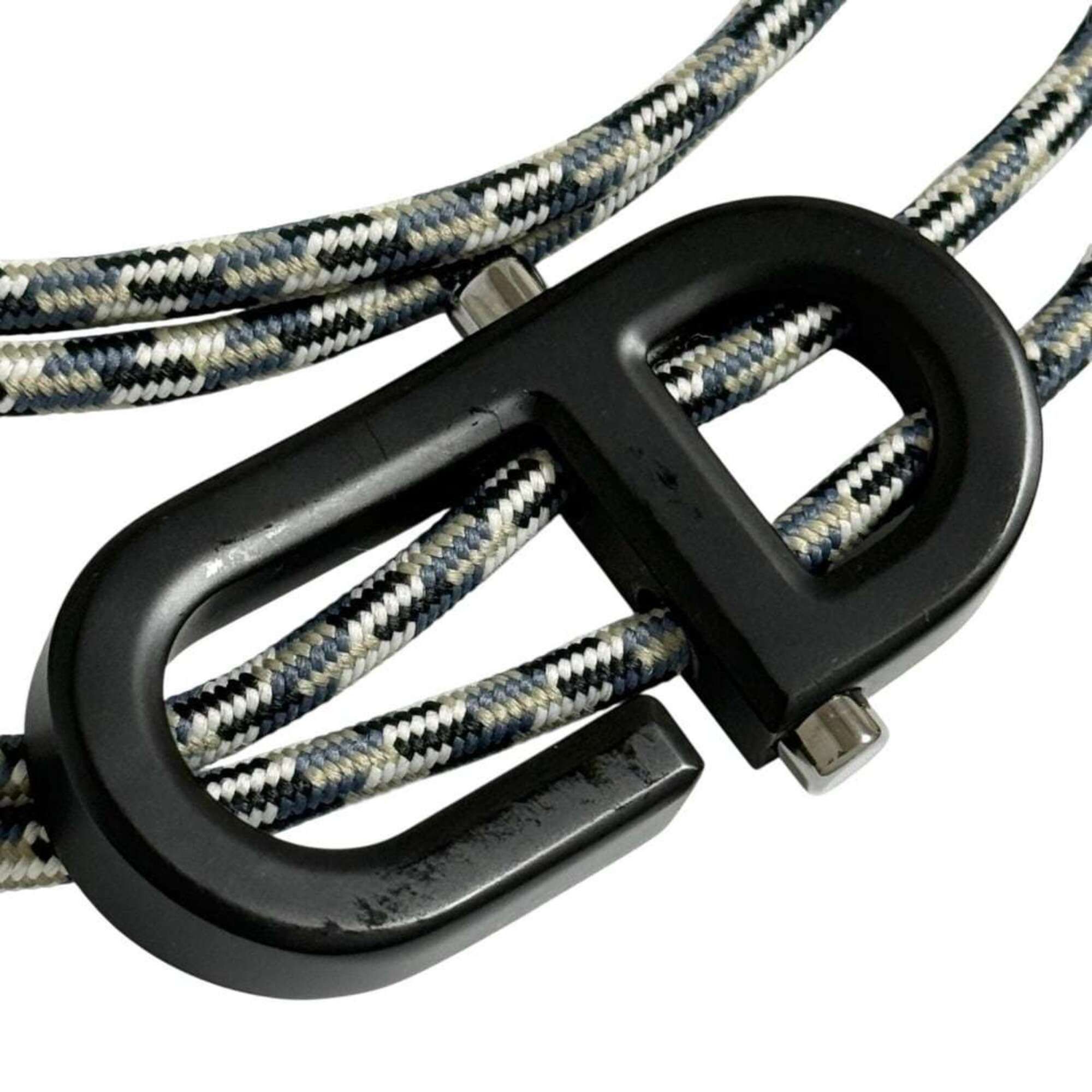 Dior Christian Dior Dior Men's Rope Belt, Adjustable Size, Maximum Inner Circumference 104cm, CD, Black Size ONE SIZE - 3 Thumbnail