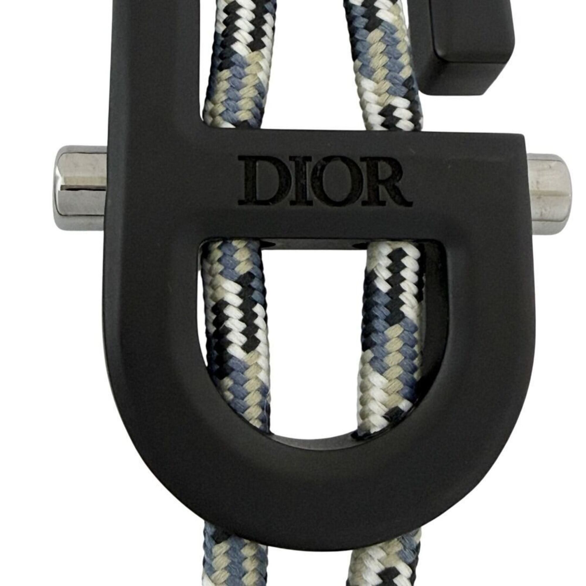 Dior Christian Dior Dior Men's Rope Belt, Adjustable Size, Maximum Inner Circumference 104cm, CD, Black Size ONE SIZE - 9 Thumbnail