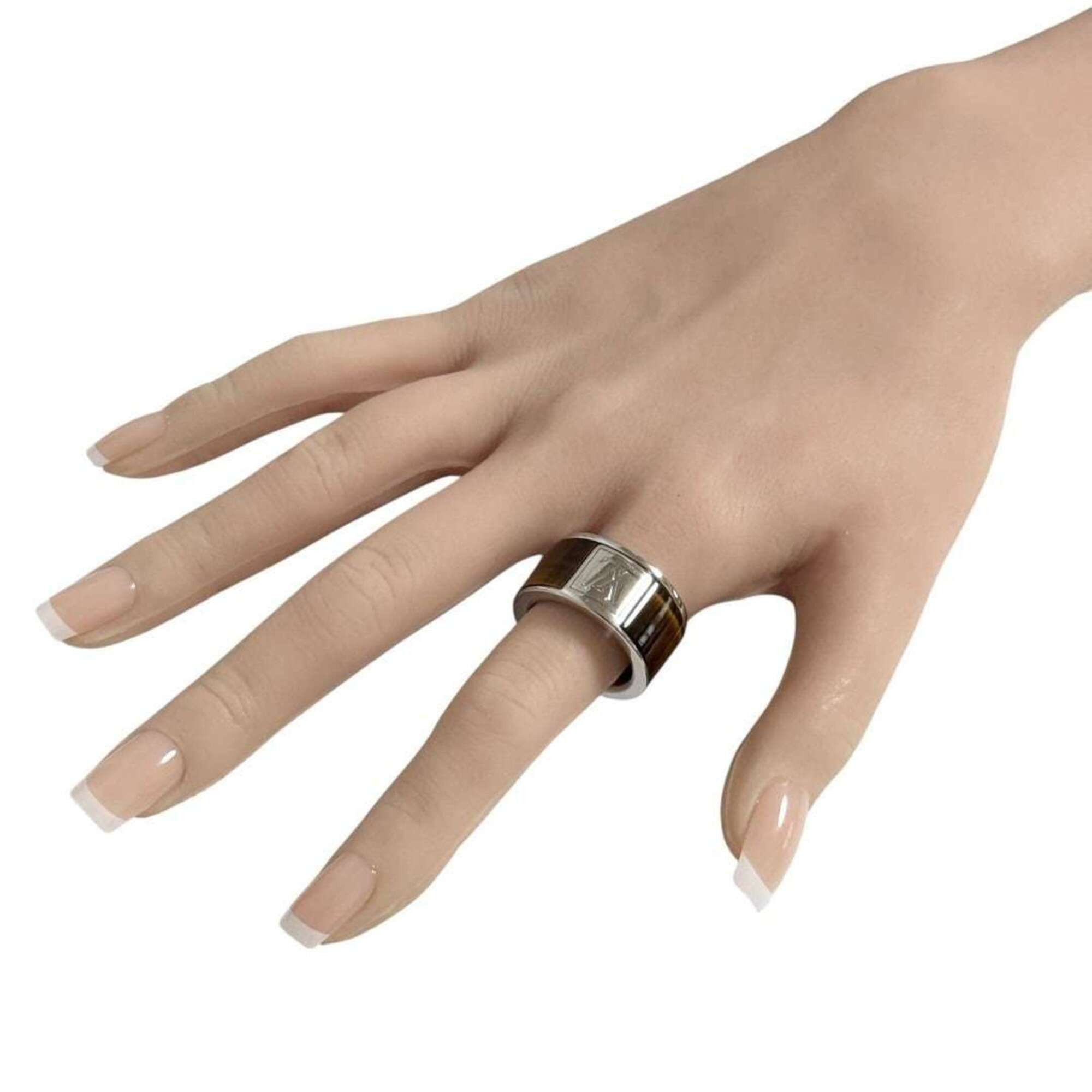 Louis Vuitton Louis Vuitton Men's Wide Ring, Tiger Eye, Size M (19) Size ONE SIZE - 10 Thumbnail