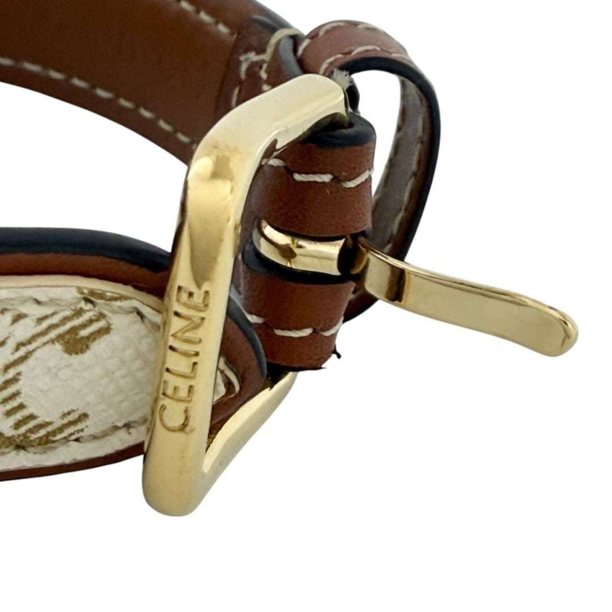 Celine Celine Women's Leather Bracelet, Triomphe, 13.5-15.5cm Size ONE SIZE - 7 Thumbnail
