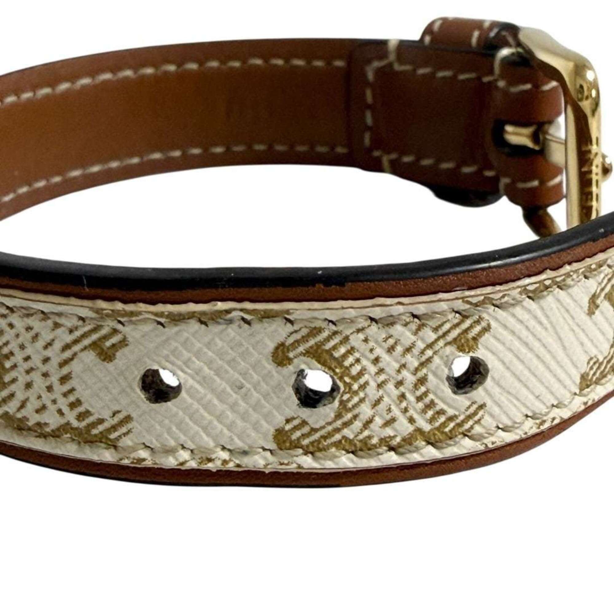 Celine Celine Women's Leather Bracelet, Triomphe, 13.5-15.5cm Size ONE SIZE - 6 Thumbnail