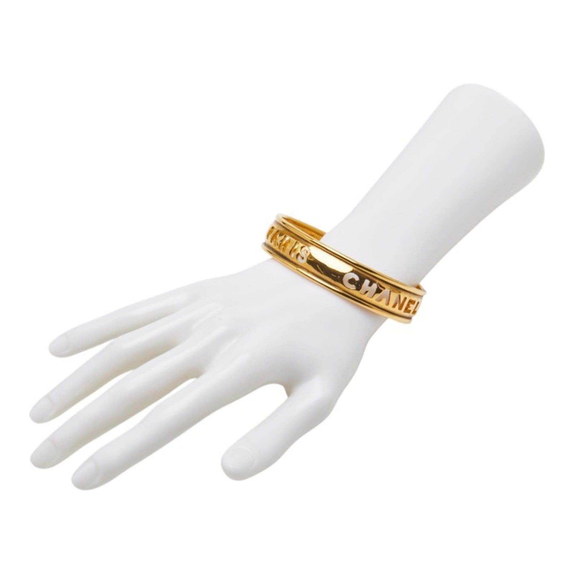 Chanel Chanel Logo Bangle, Gold Plated, Women's CHANEL Size ONE SIZE - 6 Thumbnail