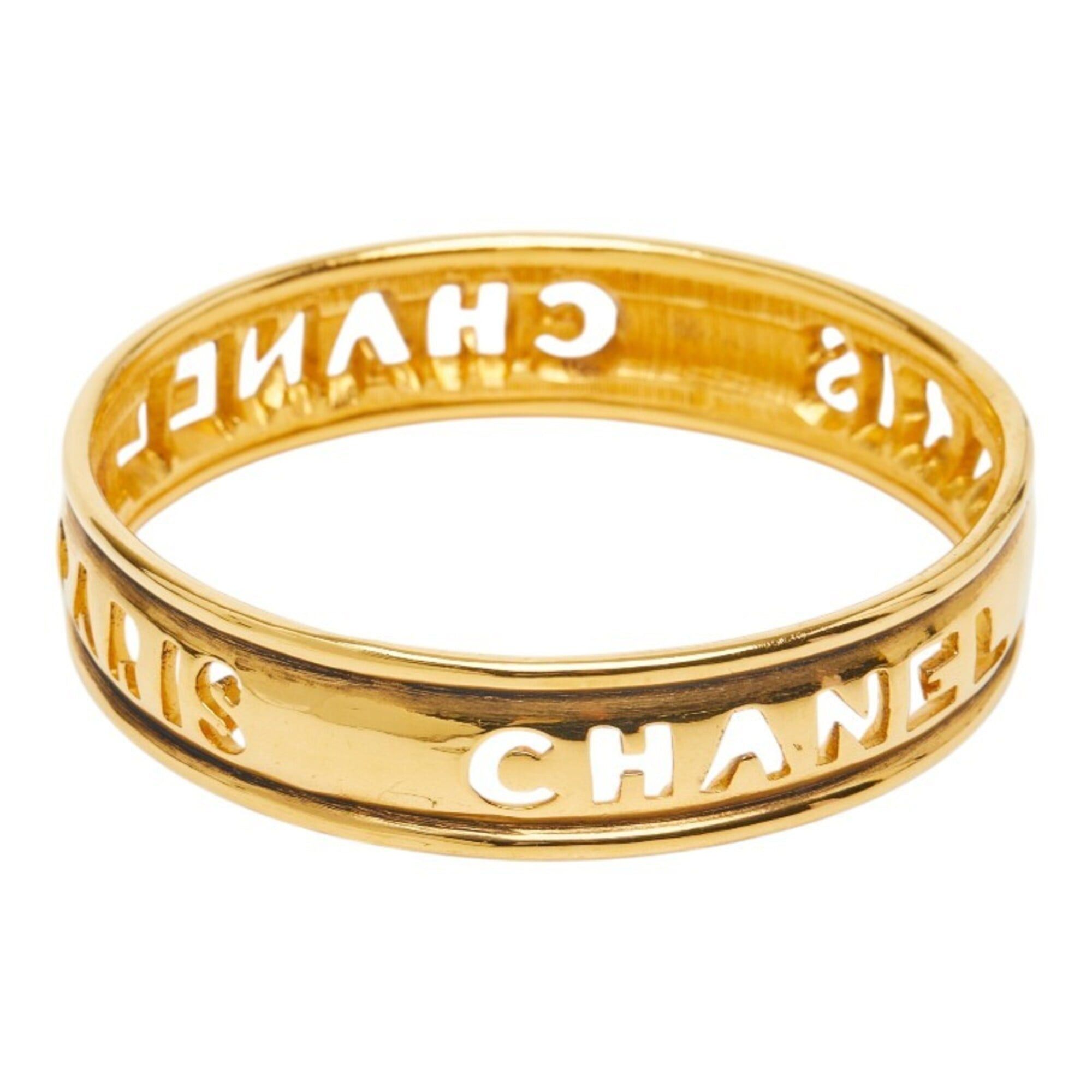 Chanel Chanel Logo Bangle, Gold Plated, Women's CHANEL Size ONE SIZE - 2 Thumbnail