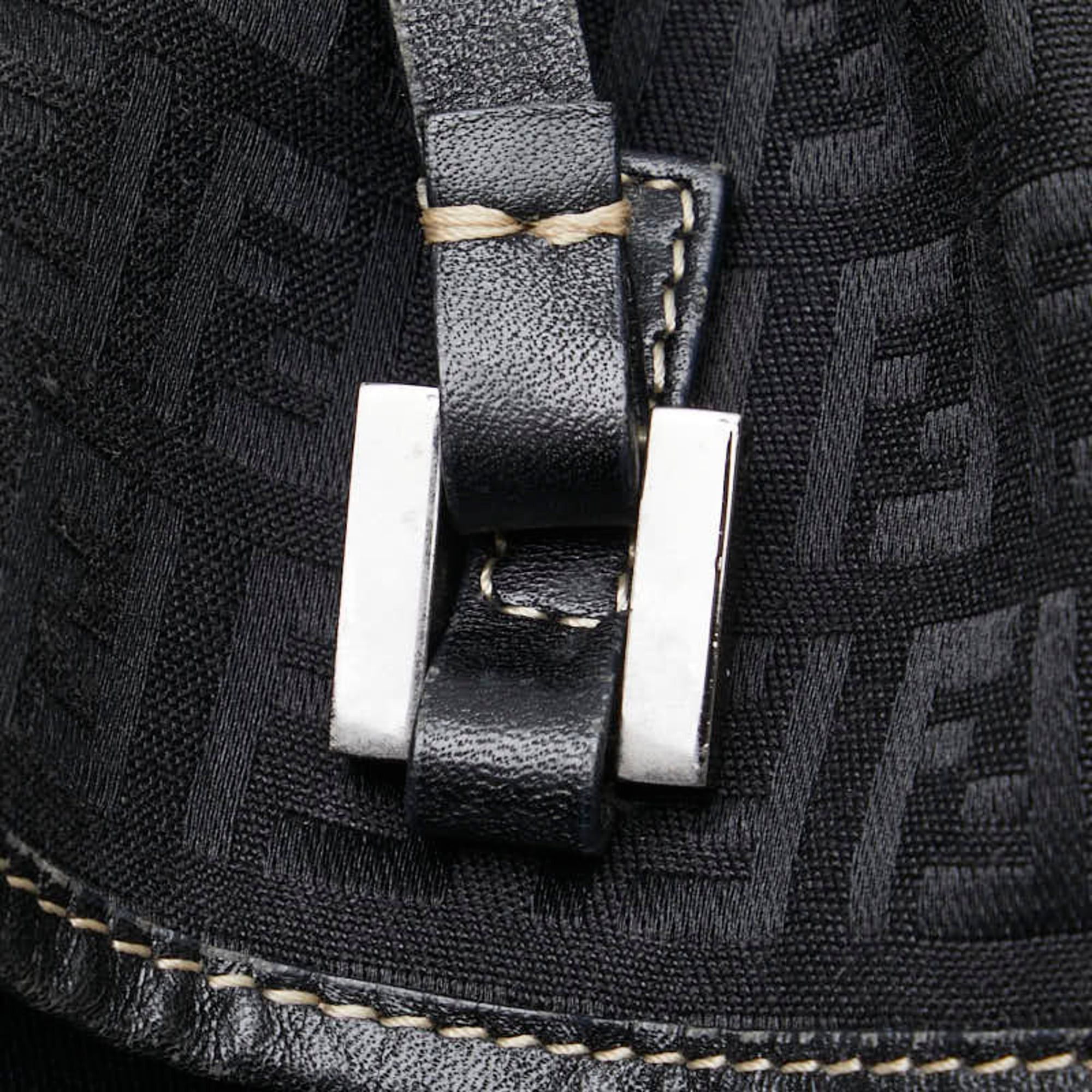 Fendi Fendi Zucchino Handbag 8BH006 Black Canvas Leather Women's FENDI Size ONE SIZE - 8 Thumbnail