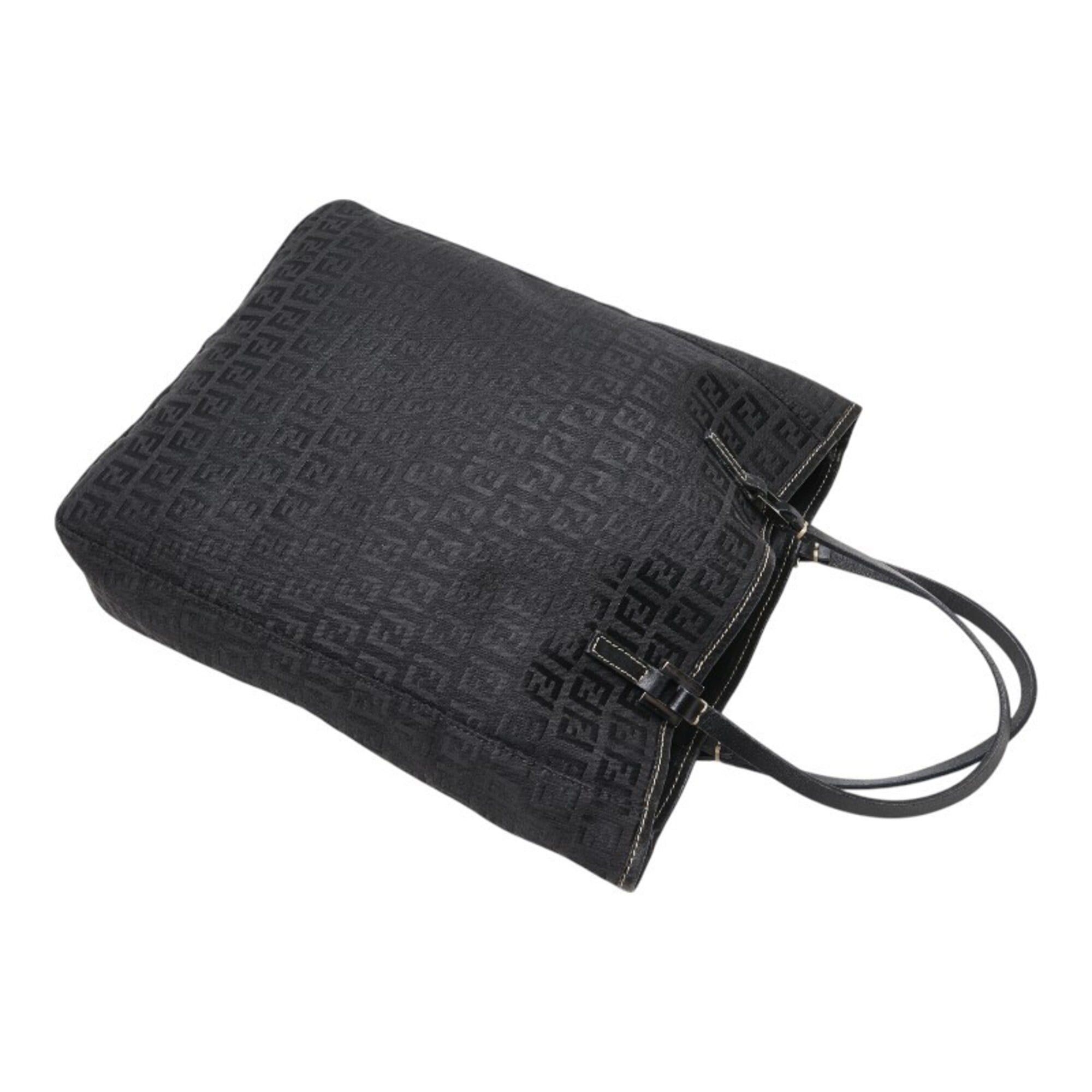Fendi Fendi Zucchino Handbag 8BH006 Black Canvas Leather Women's FENDI Size ONE SIZE - 9 Thumbnail