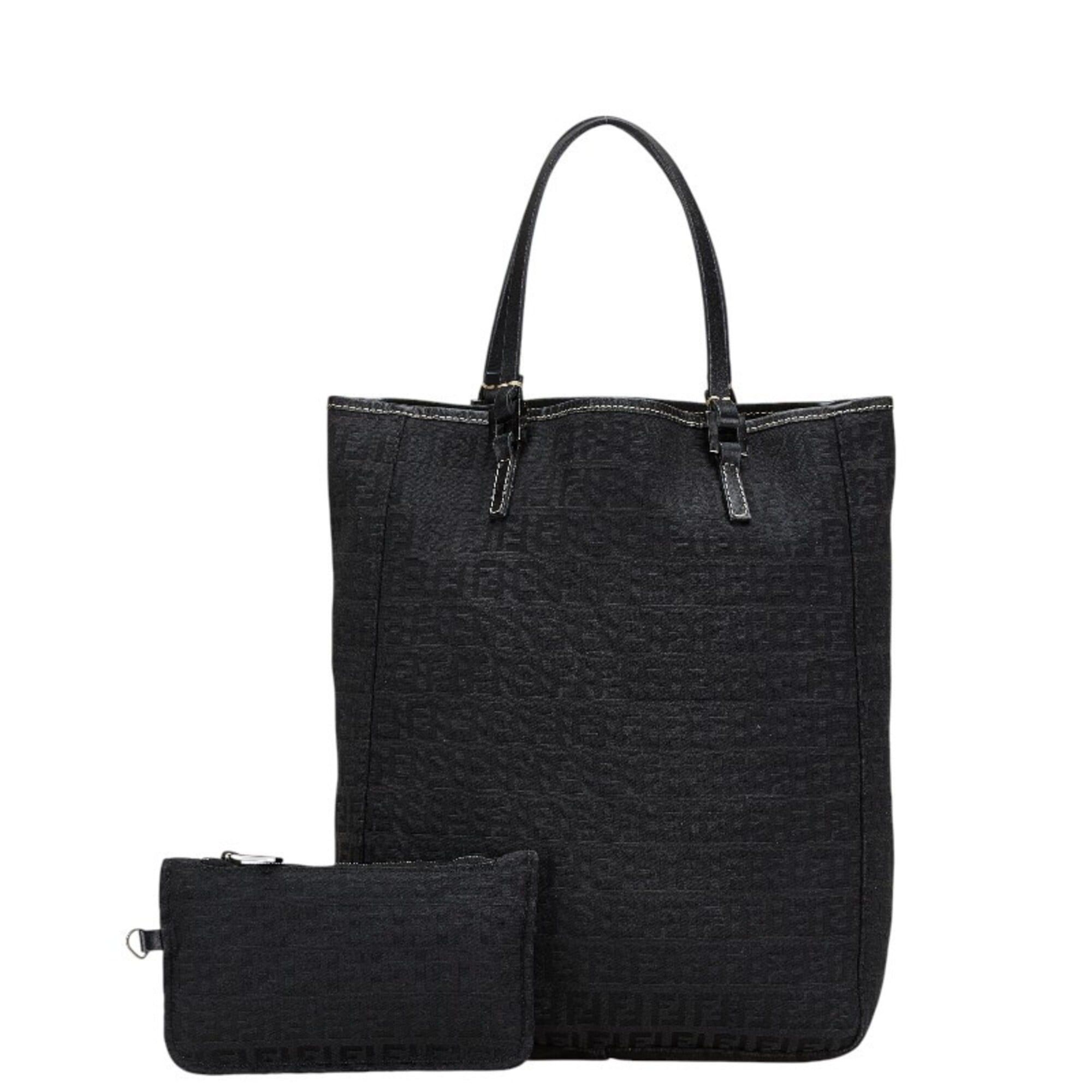 Fendi Fendi Zucchino Handbag 8BH006 Black Canvas Leather Women's FENDI Size ONE SIZE - 15 Thumbnail